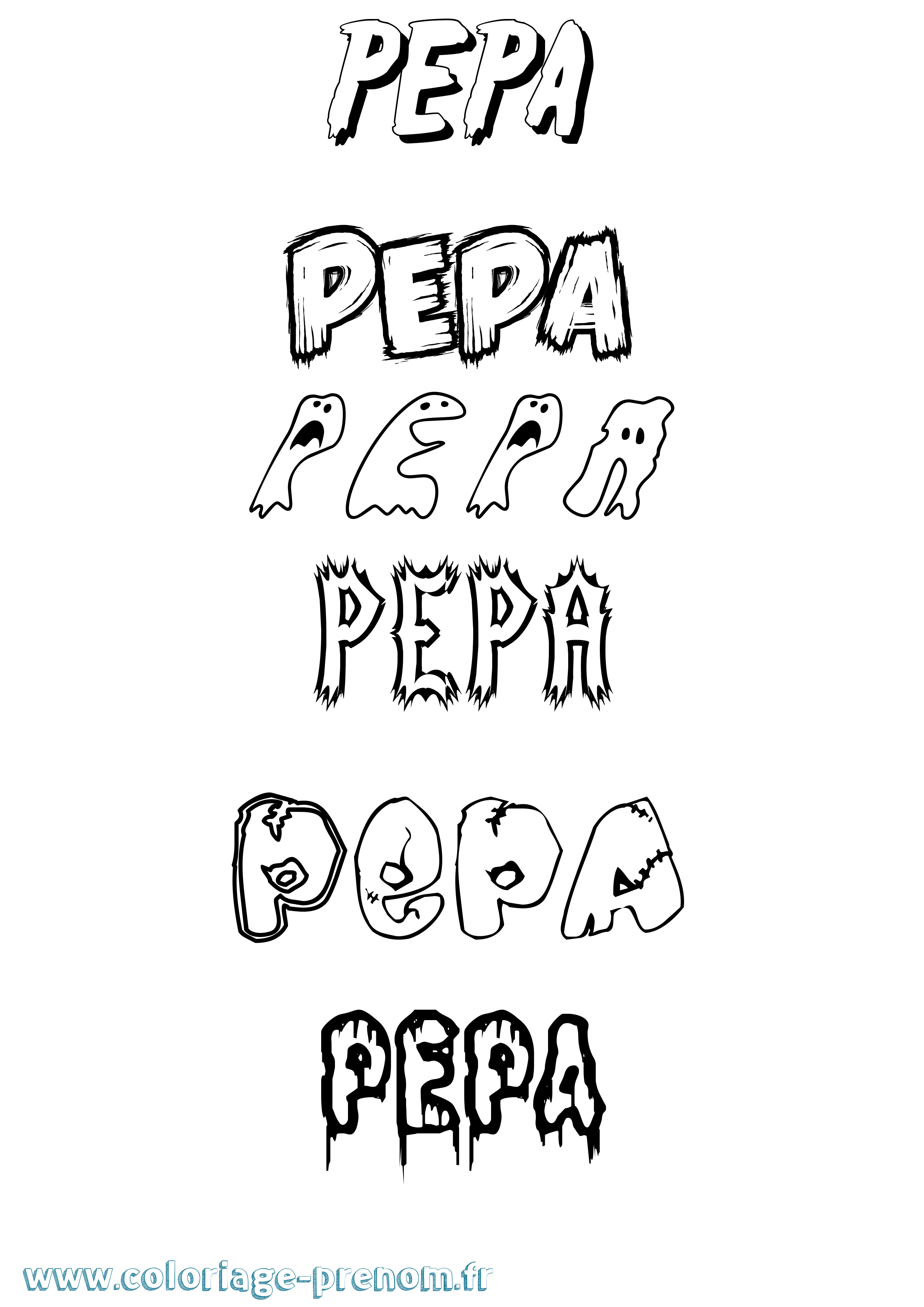 Coloriage Pepa Frisson Coloriage prénom Pepa Frisson