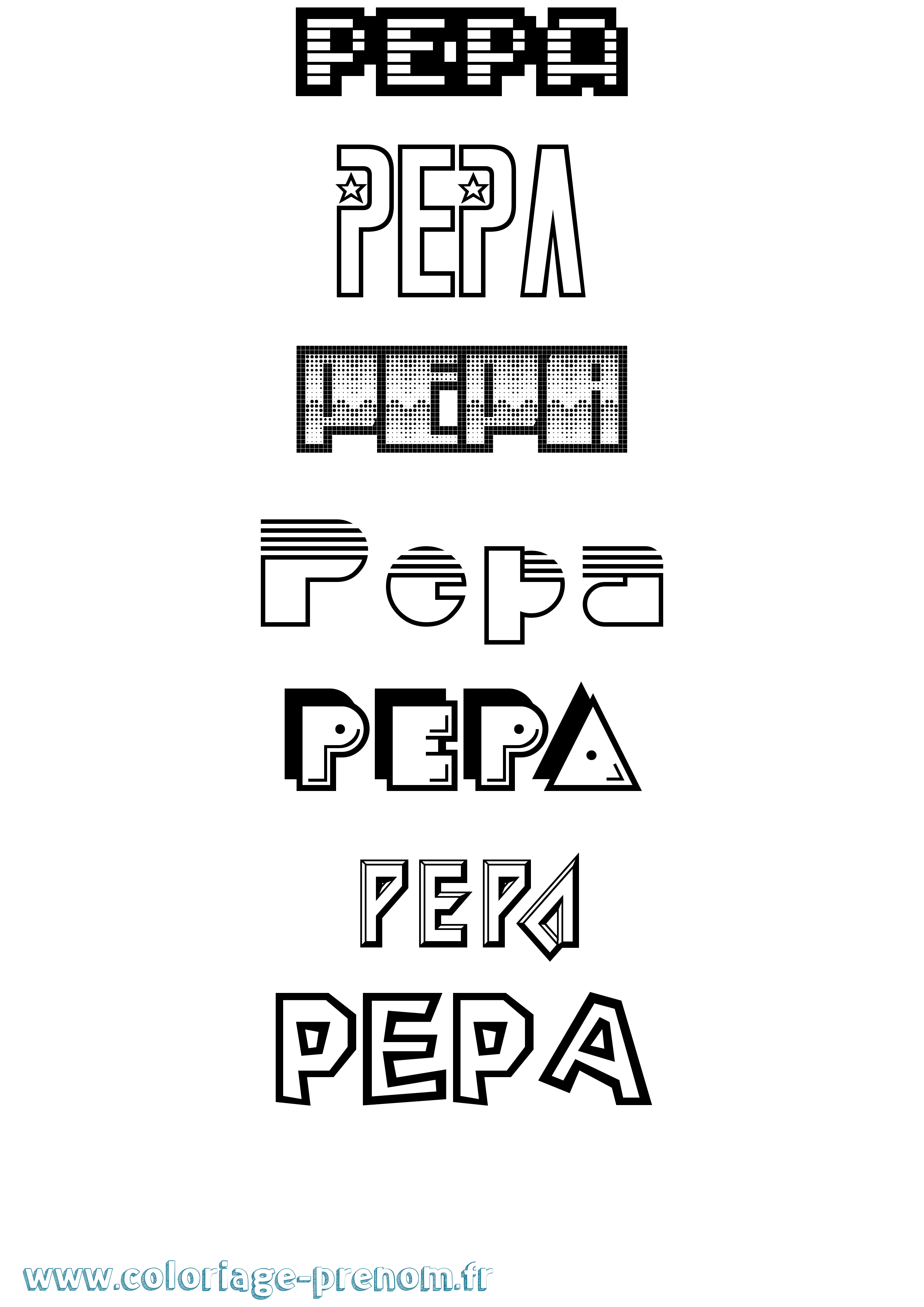 Coloriage Pepa Jeux Vidéos Coloriage prénom Pepa Jeux Vidéos