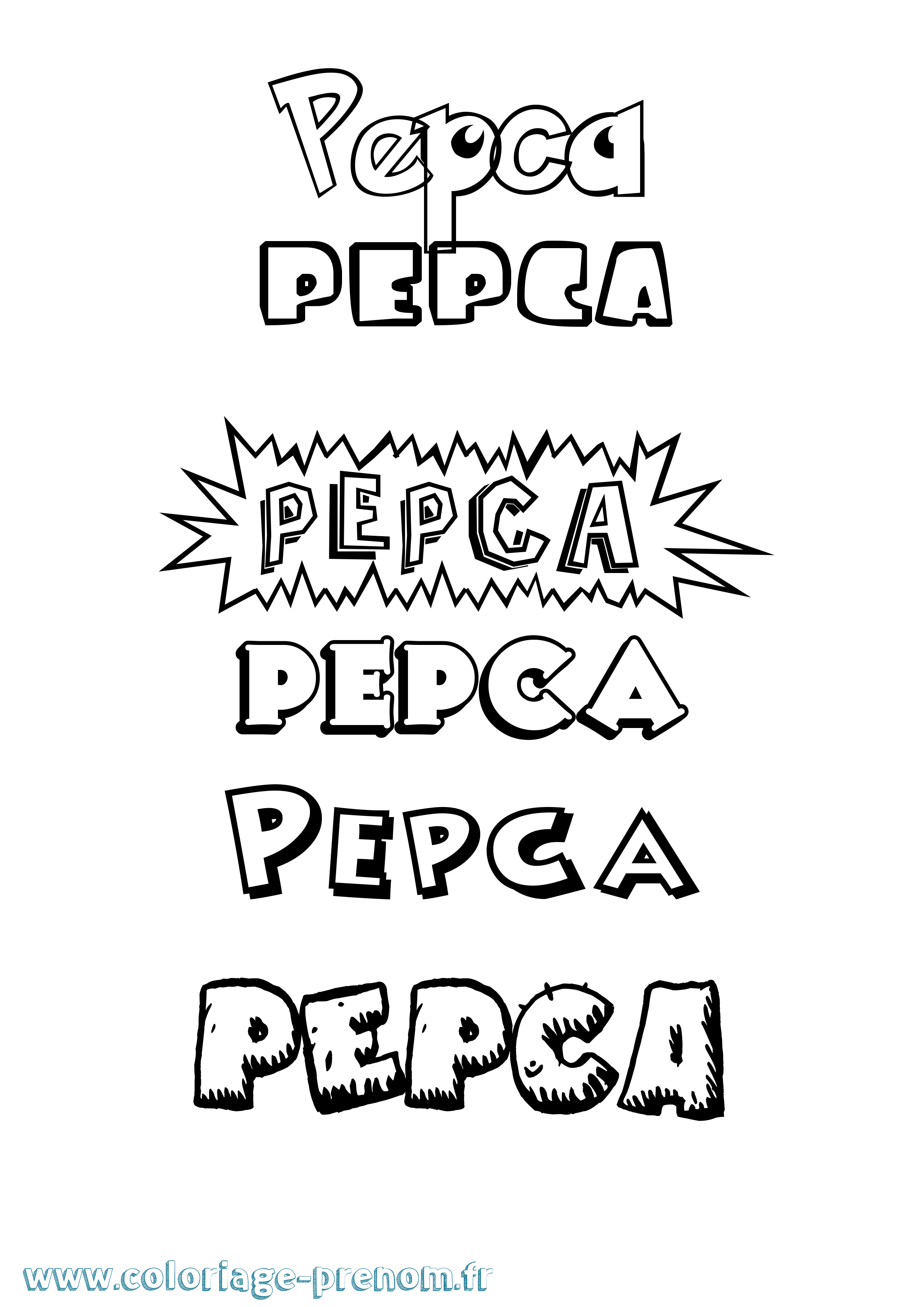 Coloriage Pepca Dessin Animé Coloriage prénom Pepca Dessin Animé