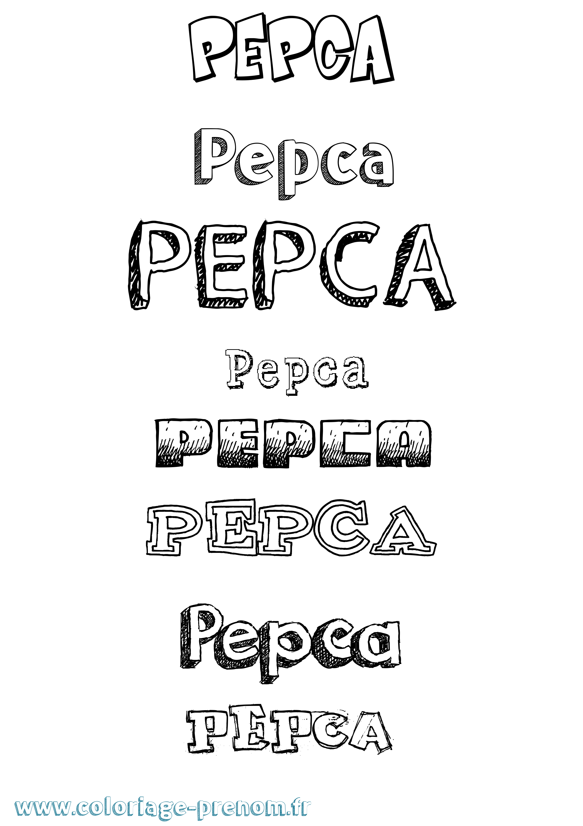 Coloriage Pepca Dessiné Coloriage prénom Pepca Dessiné