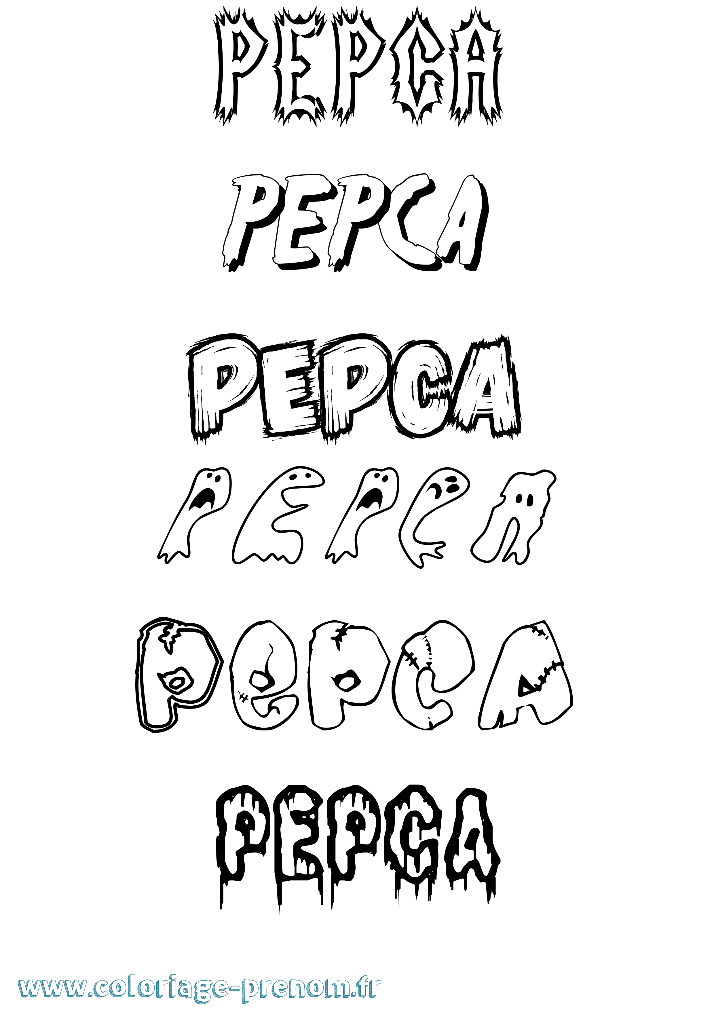 Coloriage Pepca Frisson Coloriage prénom Pepca Frisson