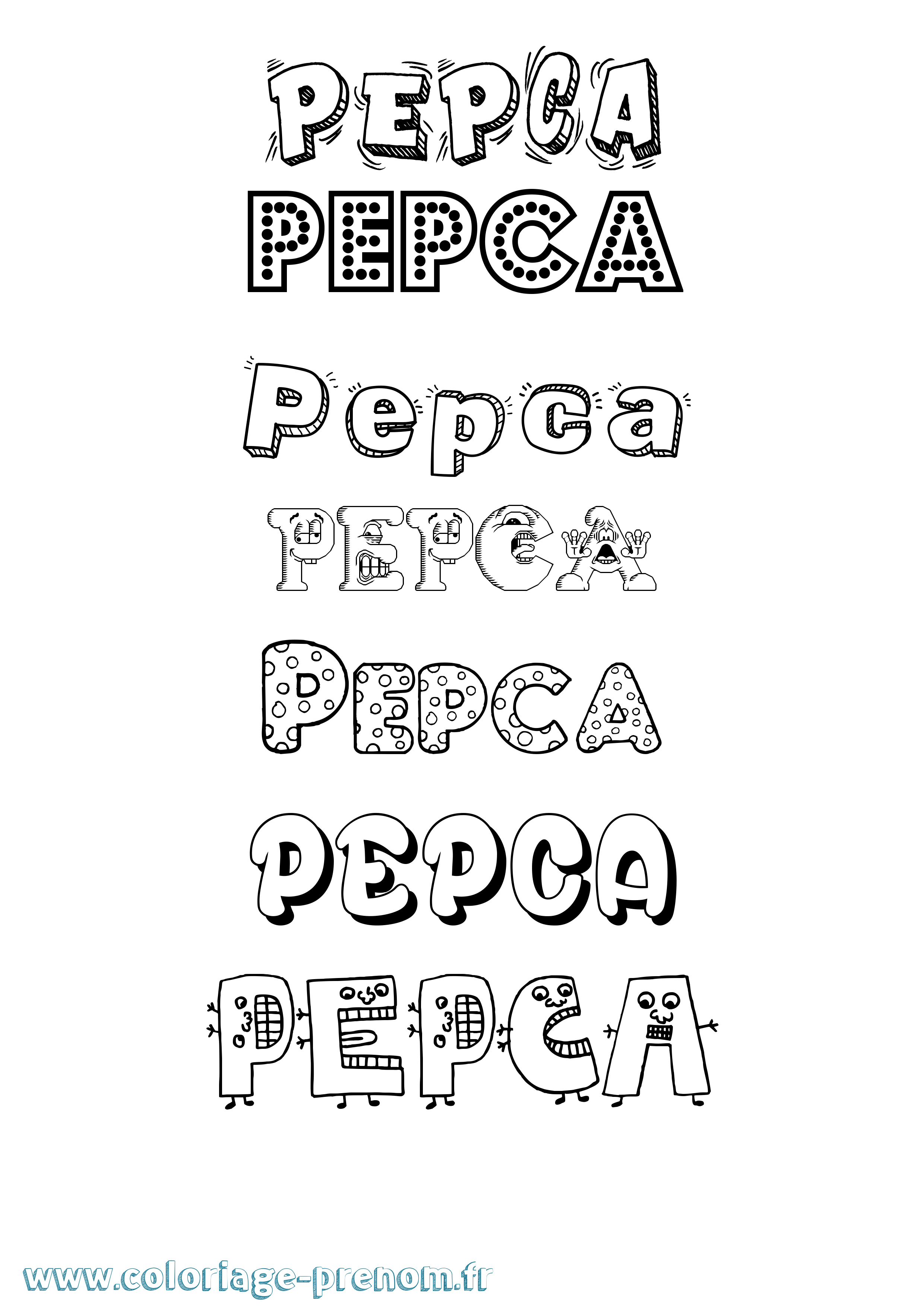 Coloriage Pepca Fun Coloriage prénom Pepca Fun