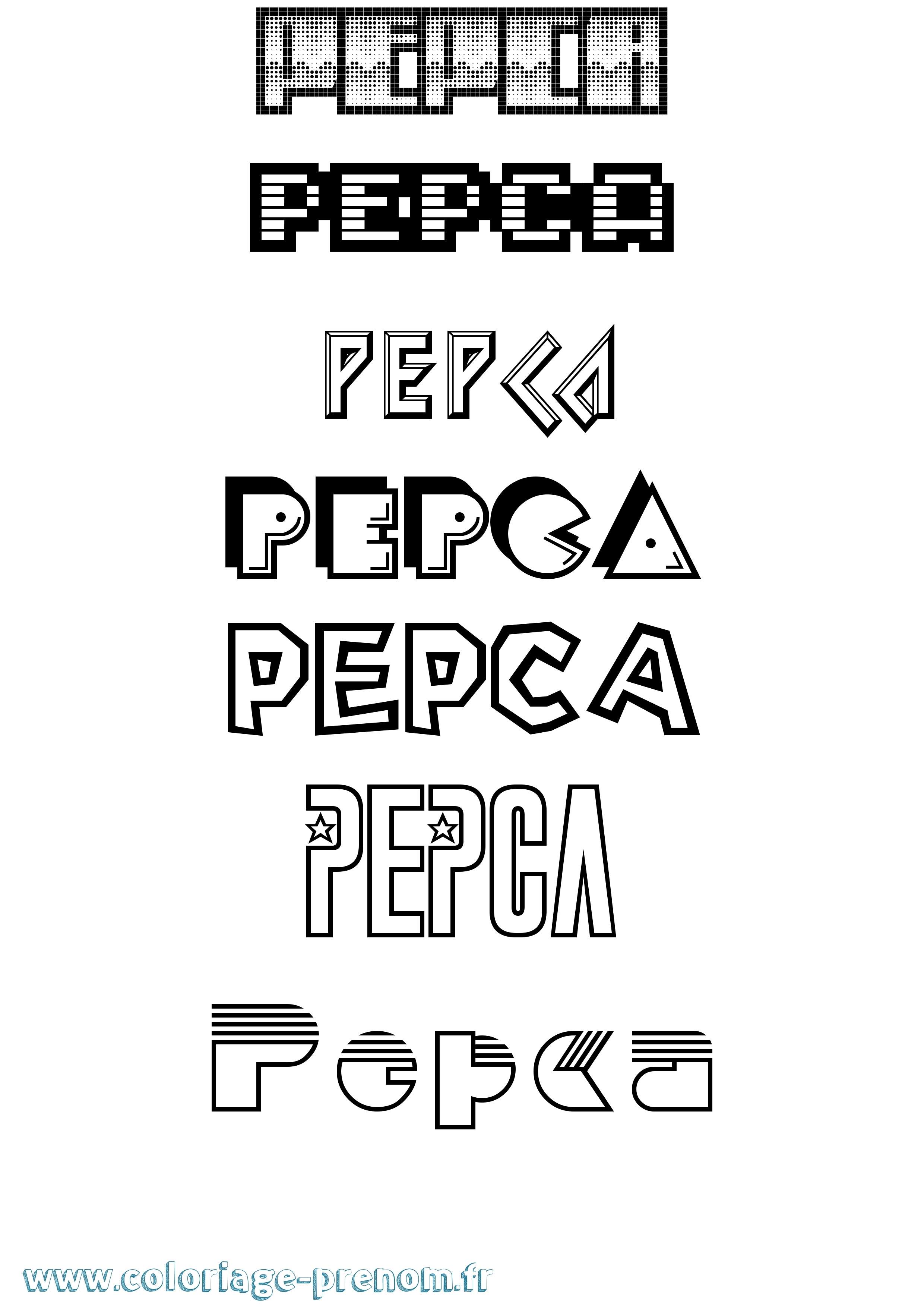 Coloriage Pepca Jeux Vidéos Coloriage prénom Pepca Jeux Vidéos