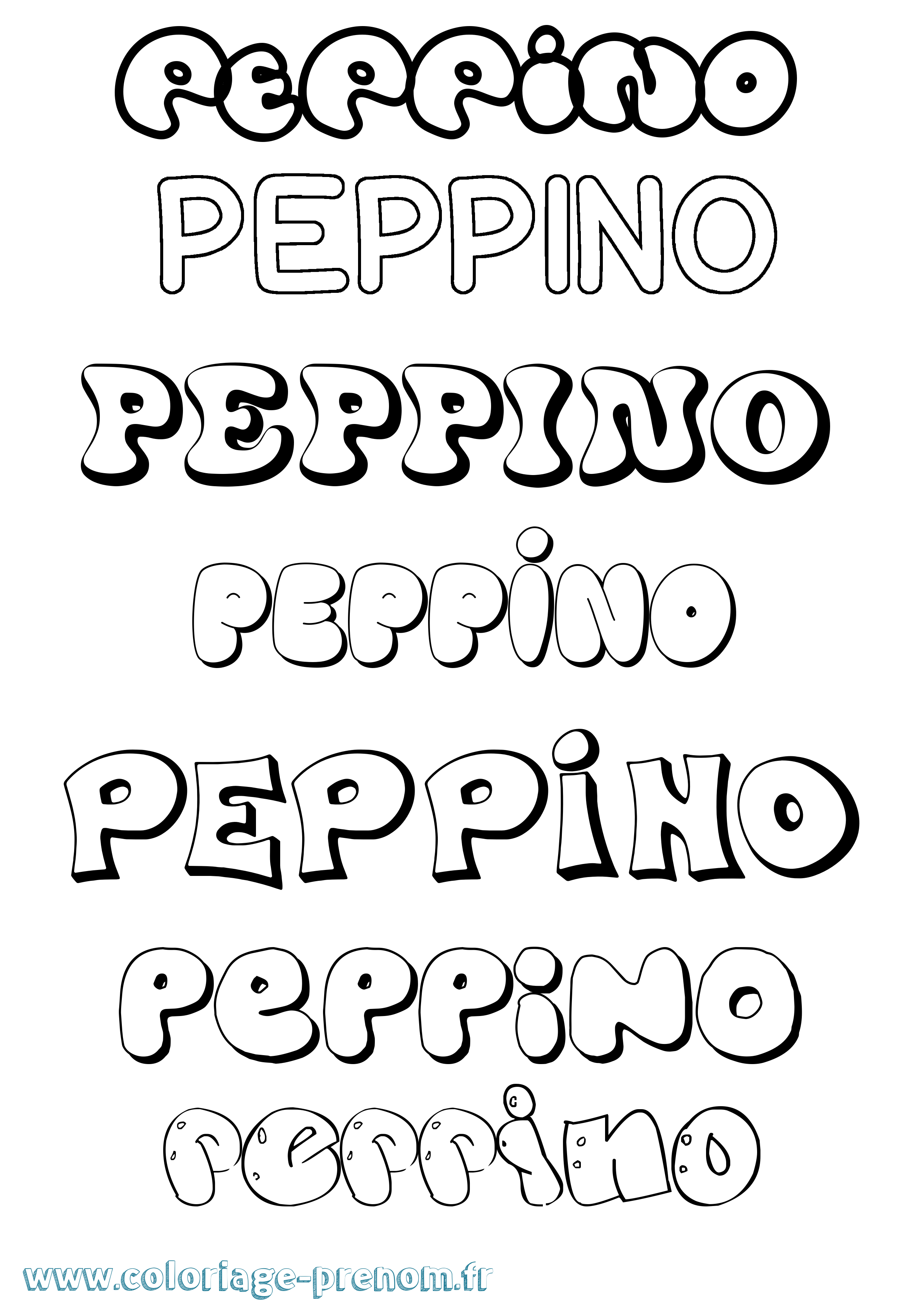 Coloriage Peppino Bubble Coloriage prénom Peppino Bubble