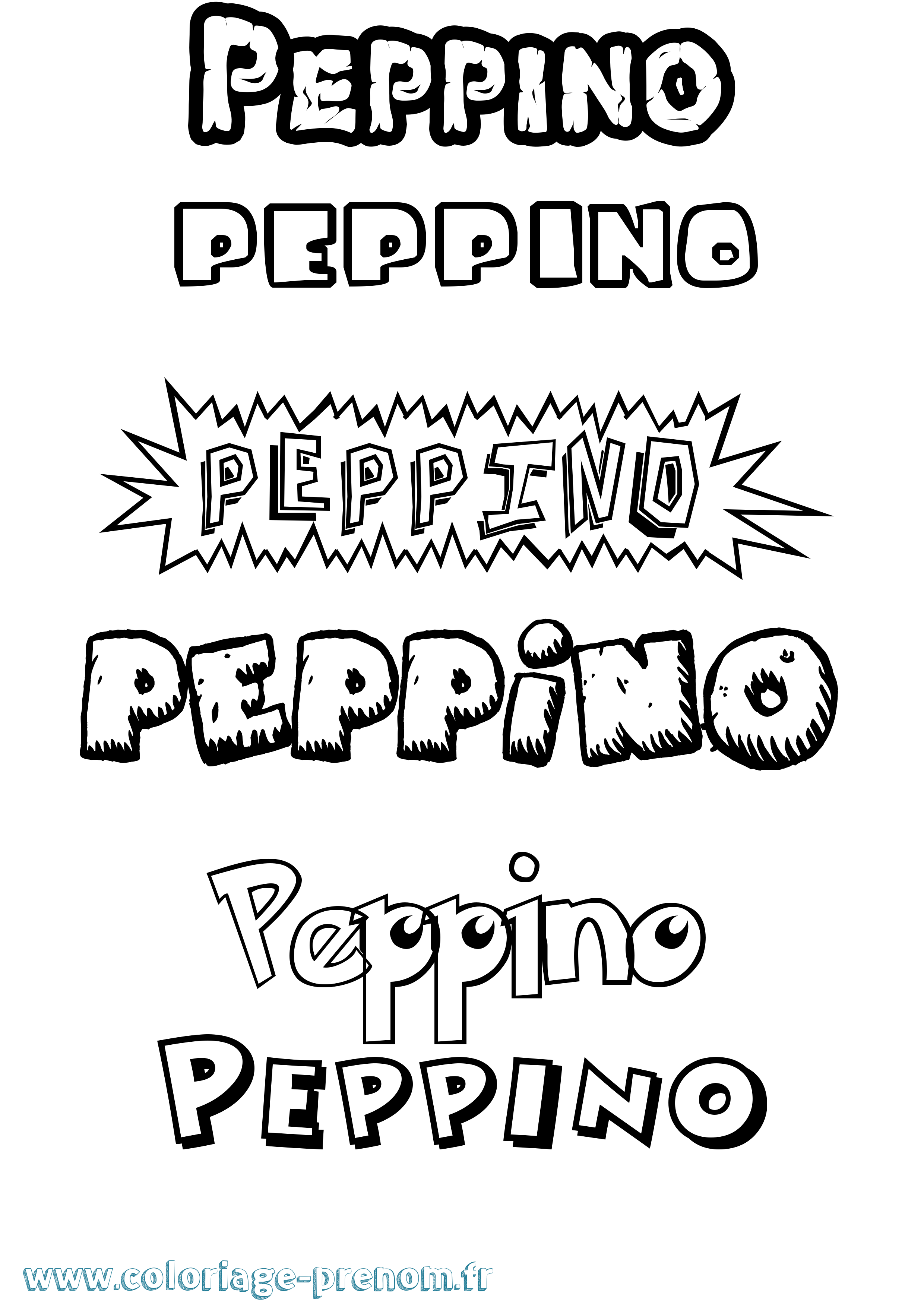 Coloriage Peppino Dessin Animé Coloriage prénom Peppino Dessin Animé