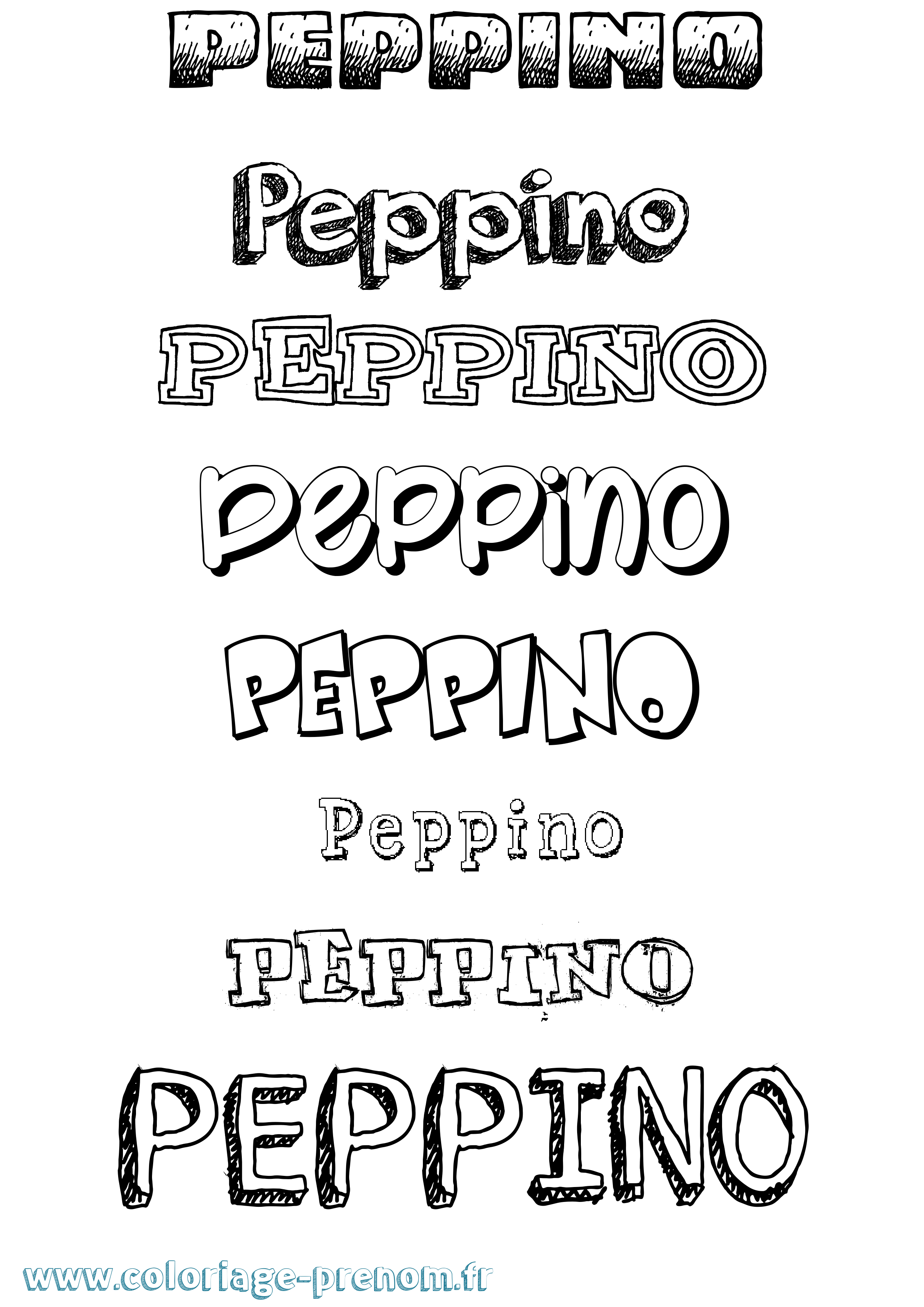Coloriage Peppino Dessiné Coloriage prénom Peppino Dessiné