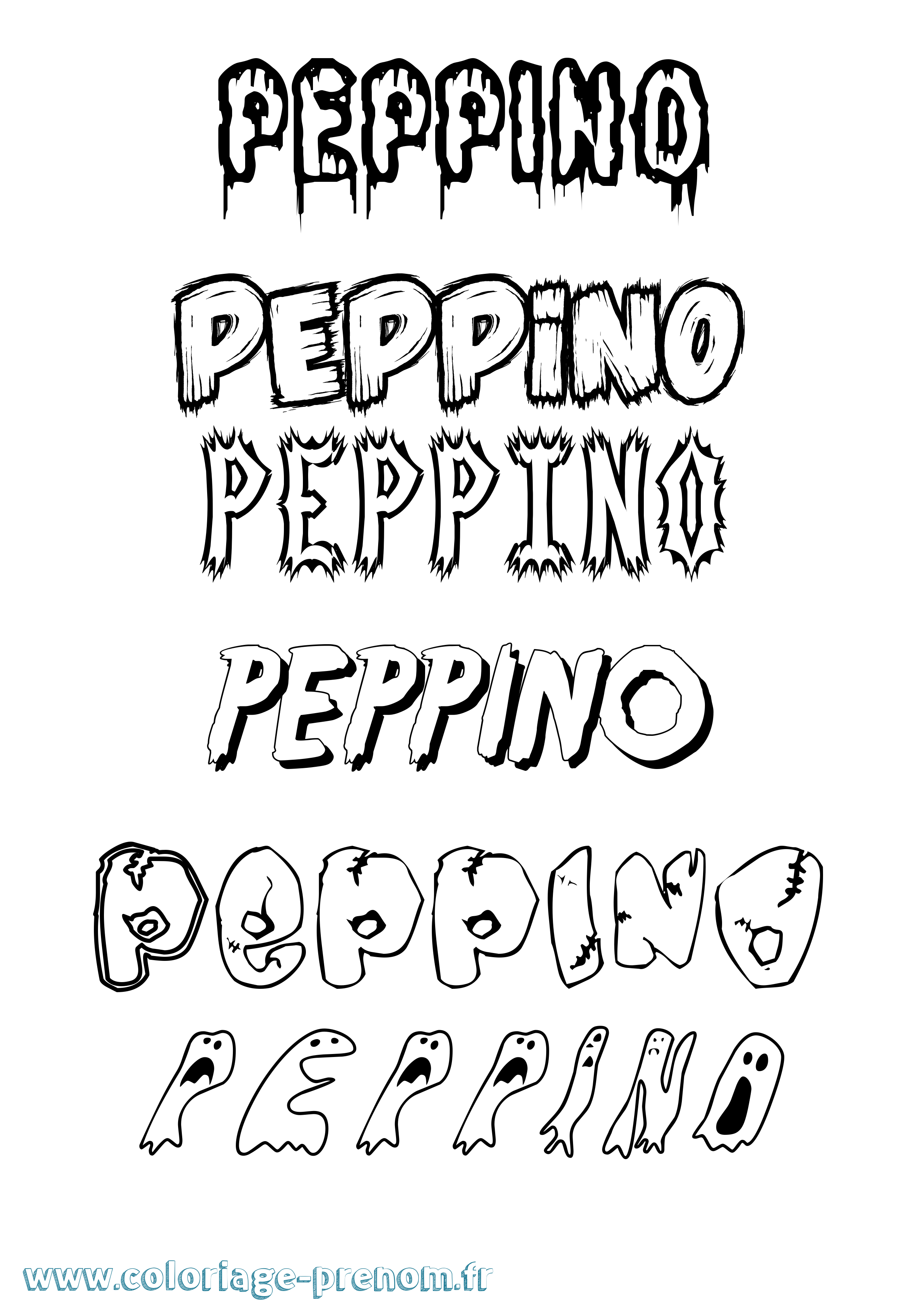 Coloriage Peppino Frisson Coloriage prénom Peppino Frisson