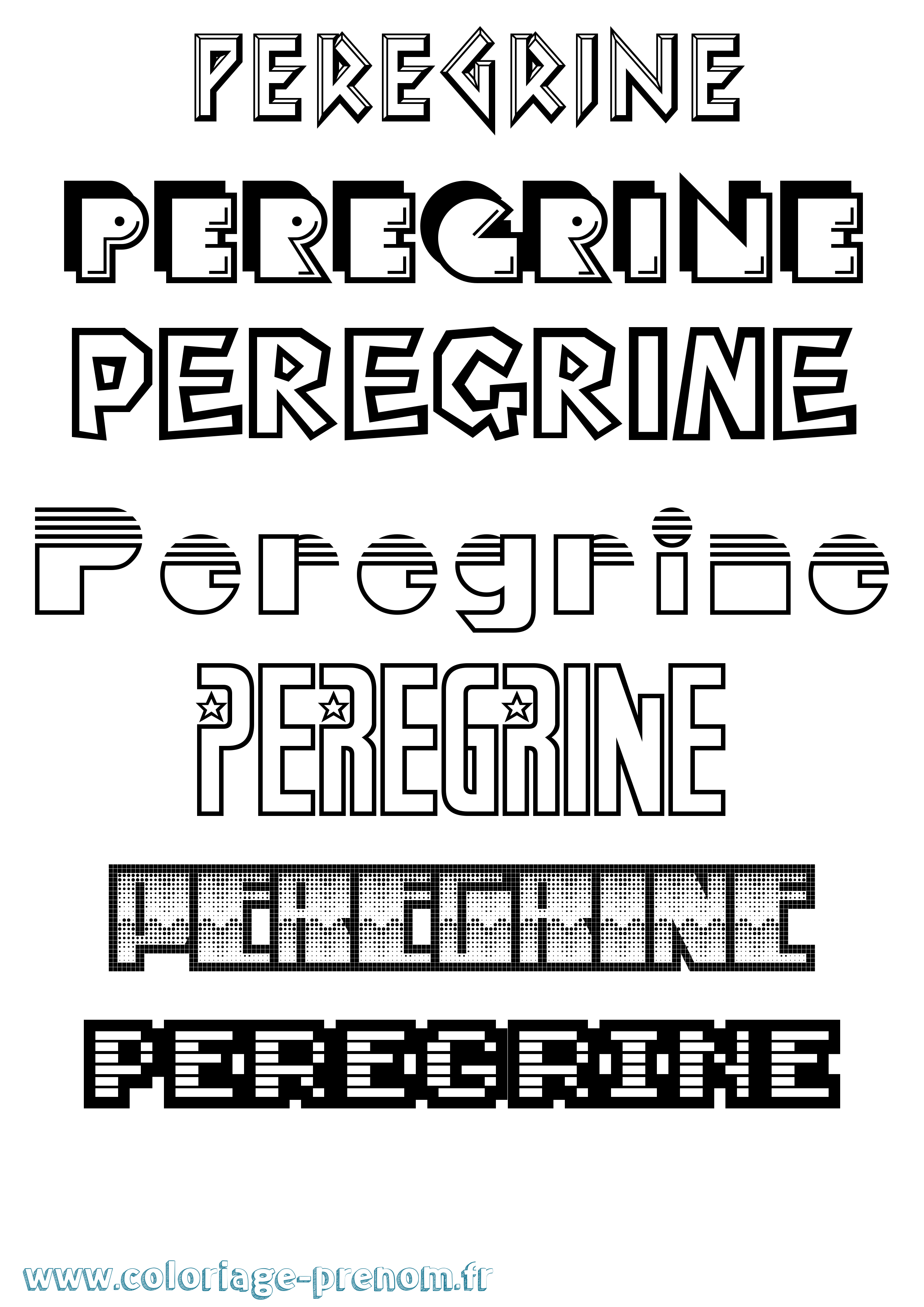 Coloriage Peregrine Jeux Vidéos Coloriage prénom Peregrine Jeux Vidéos
