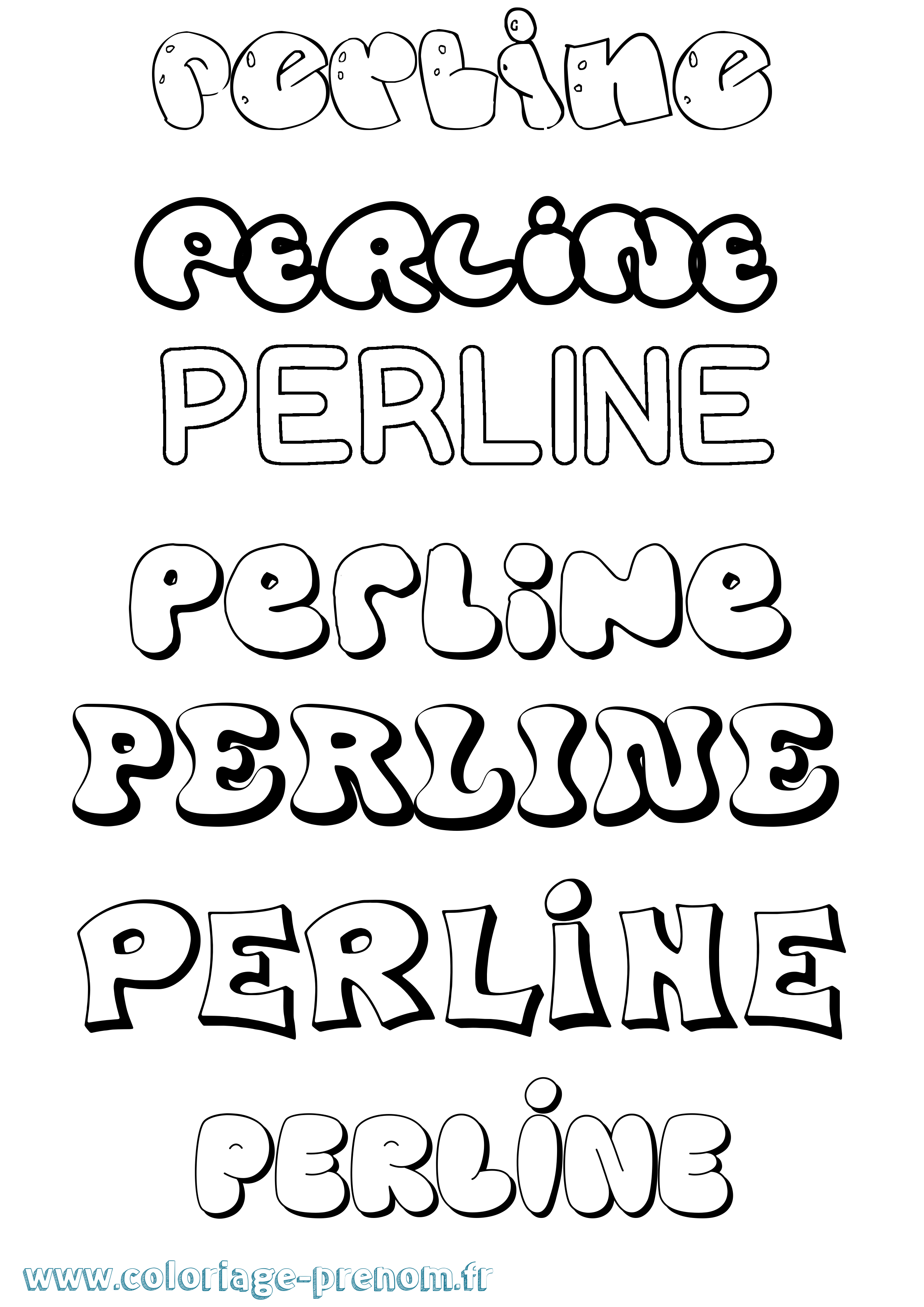 Coloriage Perline Bubble Coloriage prénom Perline Bubble