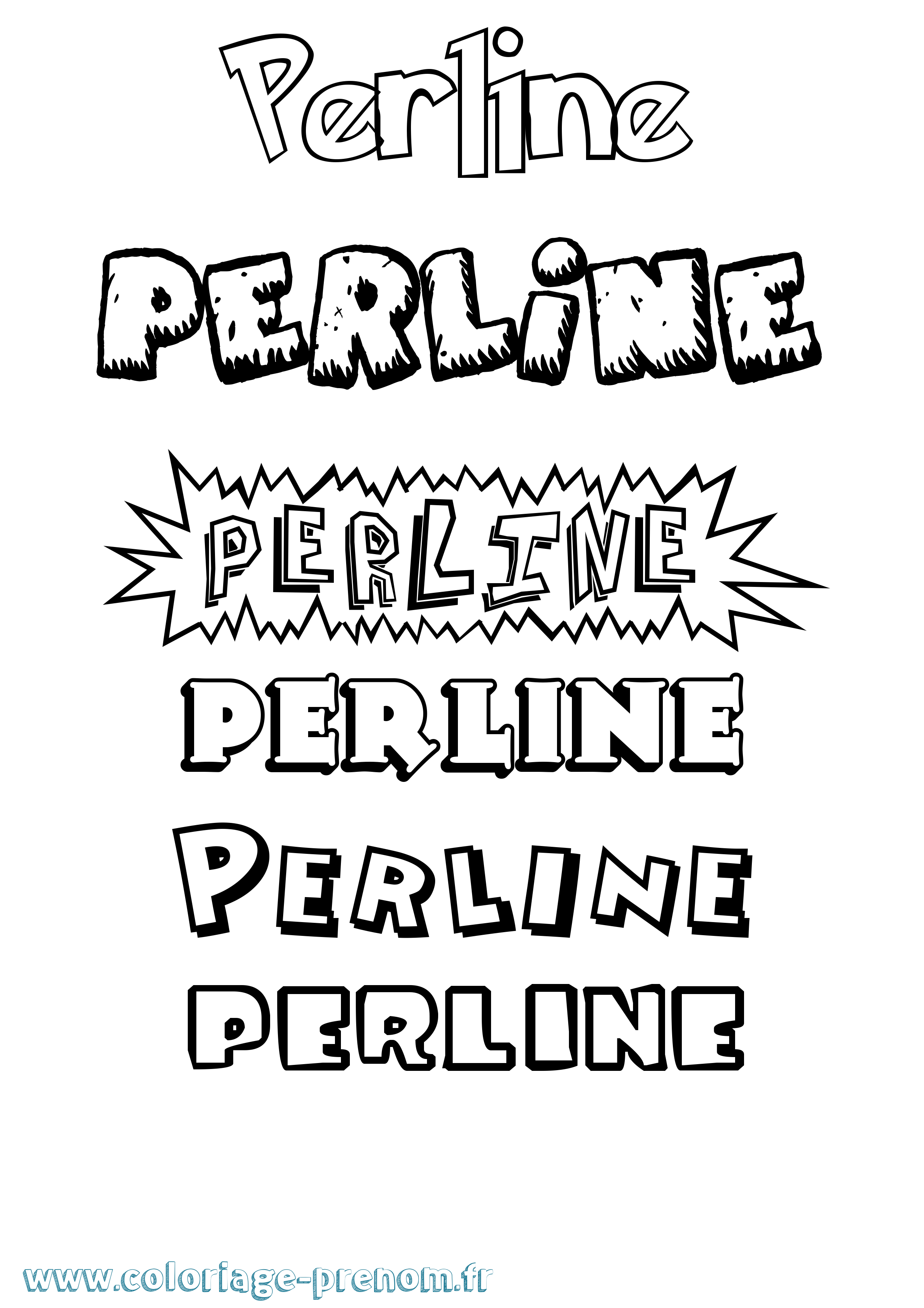 Coloriage Perline Dessin Animé Coloriage prénom Perline Dessin Animé