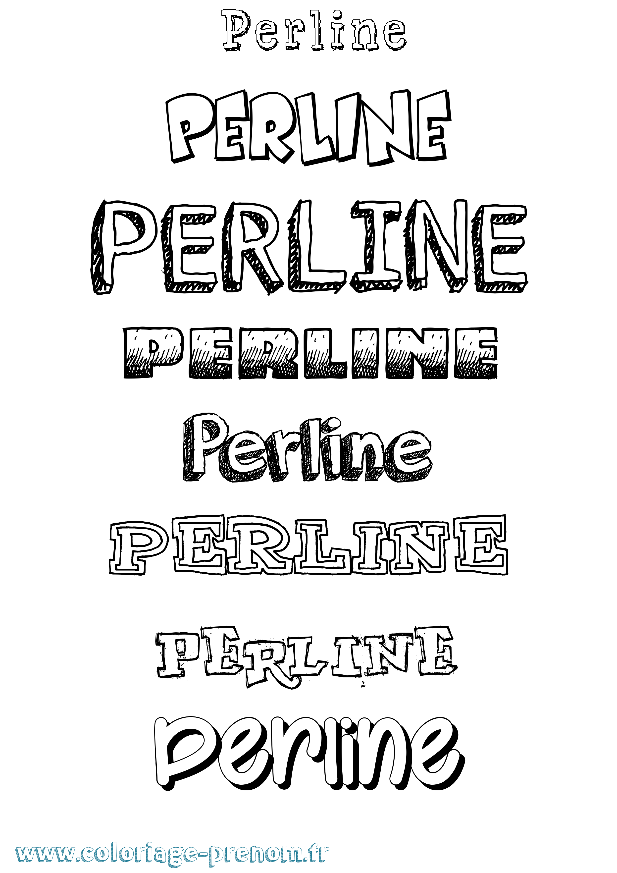 Coloriage Perline Dessiné Coloriage prénom Perline Dessiné