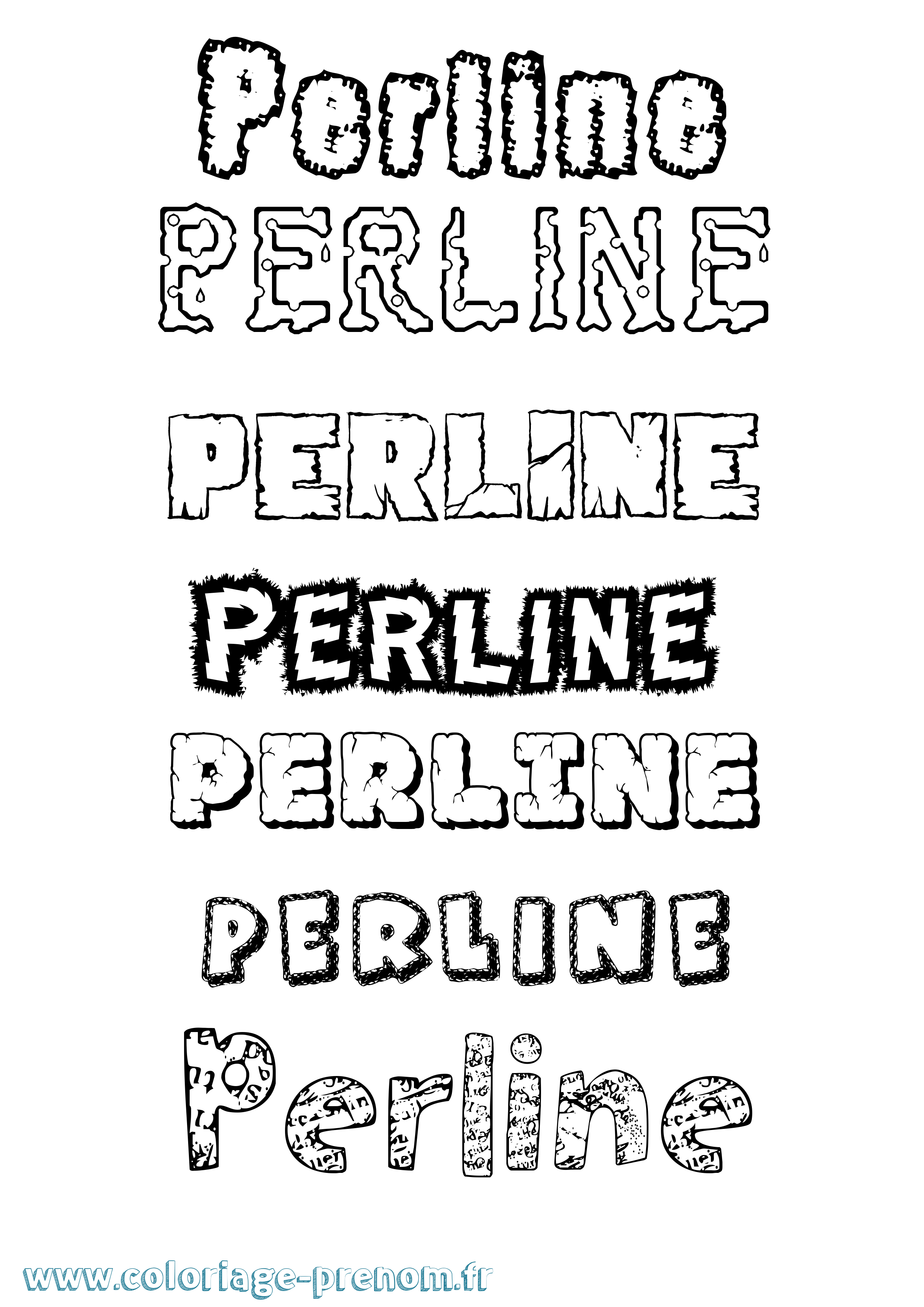 Coloriage Perline Destructuré Coloriage prénom Perline Destructuré