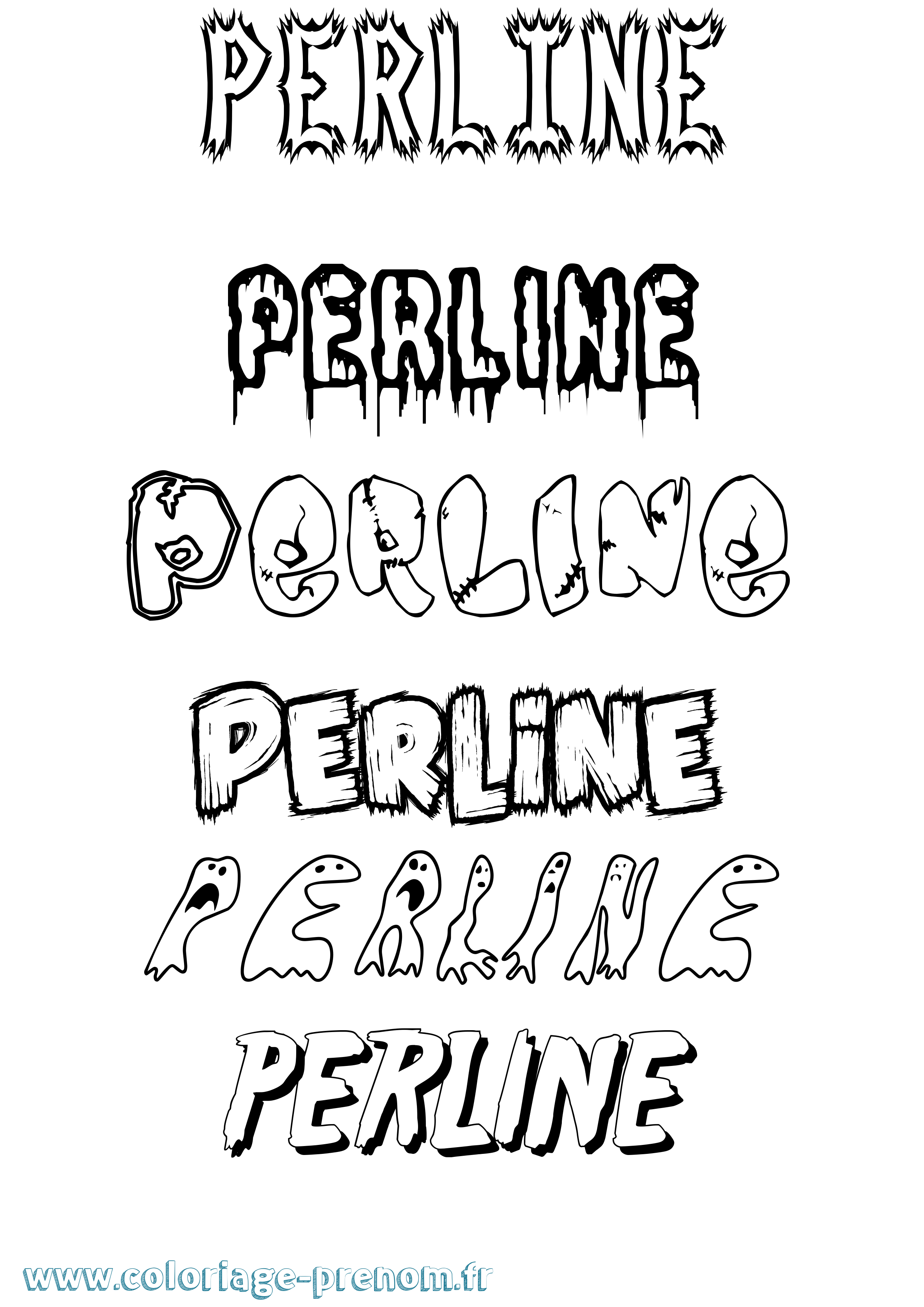 Coloriage Perline Frisson Coloriage prénom Perline Frisson