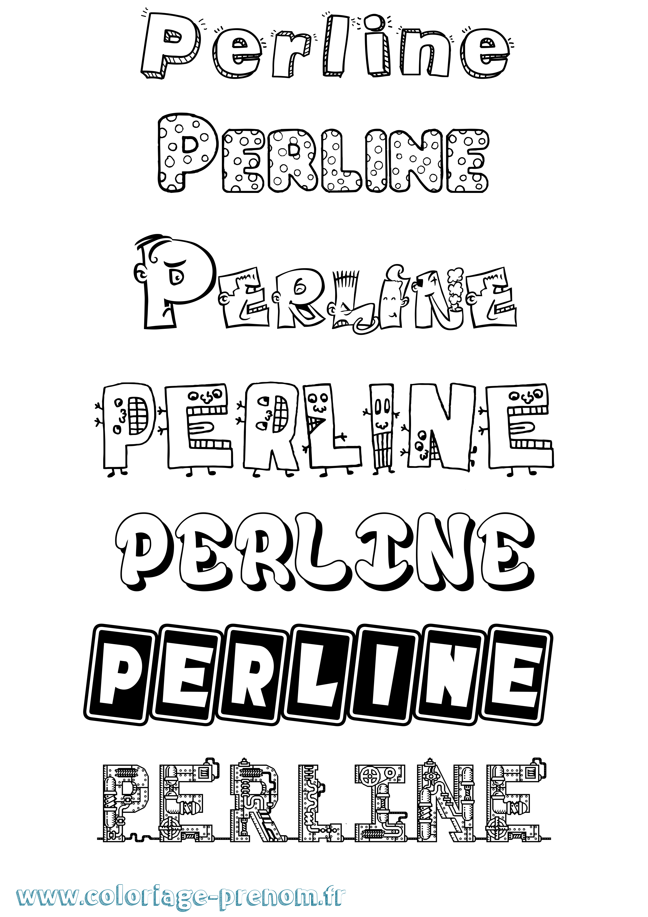 Coloriage Perline Fun Coloriage prénom Perline Fun