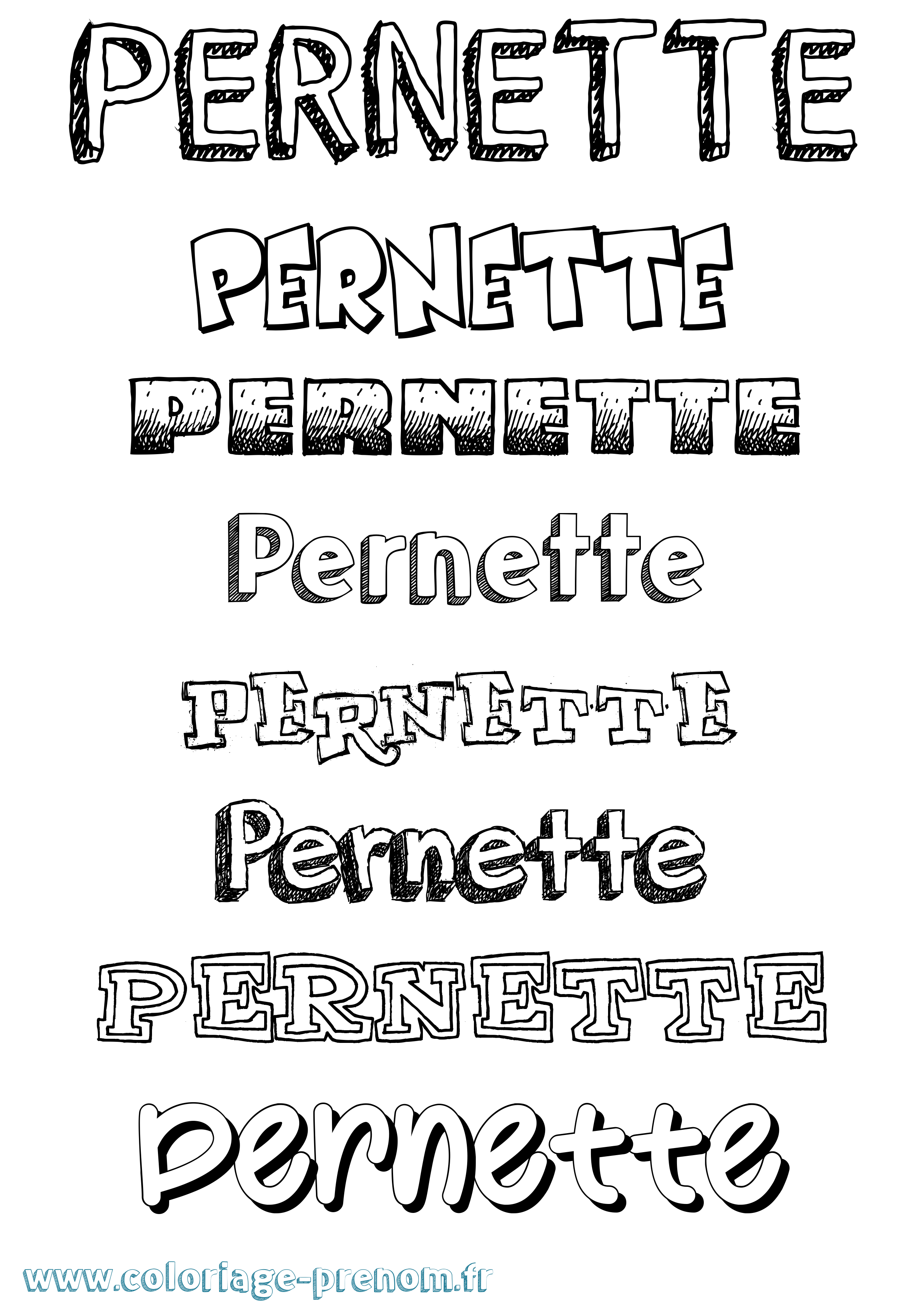 Coloriage Pernette Dessiné Coloriage prénom Pernette Dessiné