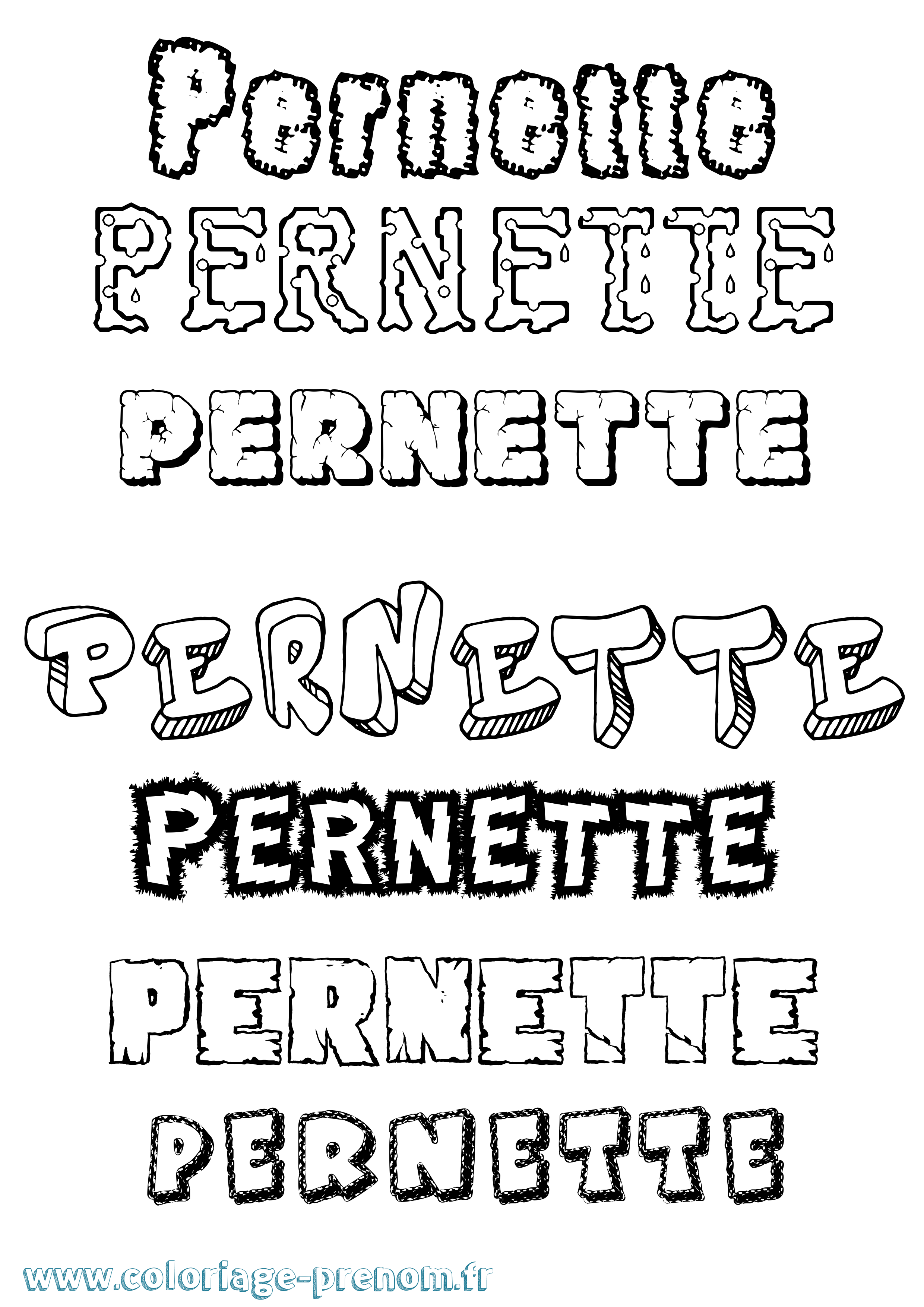 Coloriage Pernette Destructuré Coloriage prénom Pernette Destructuré