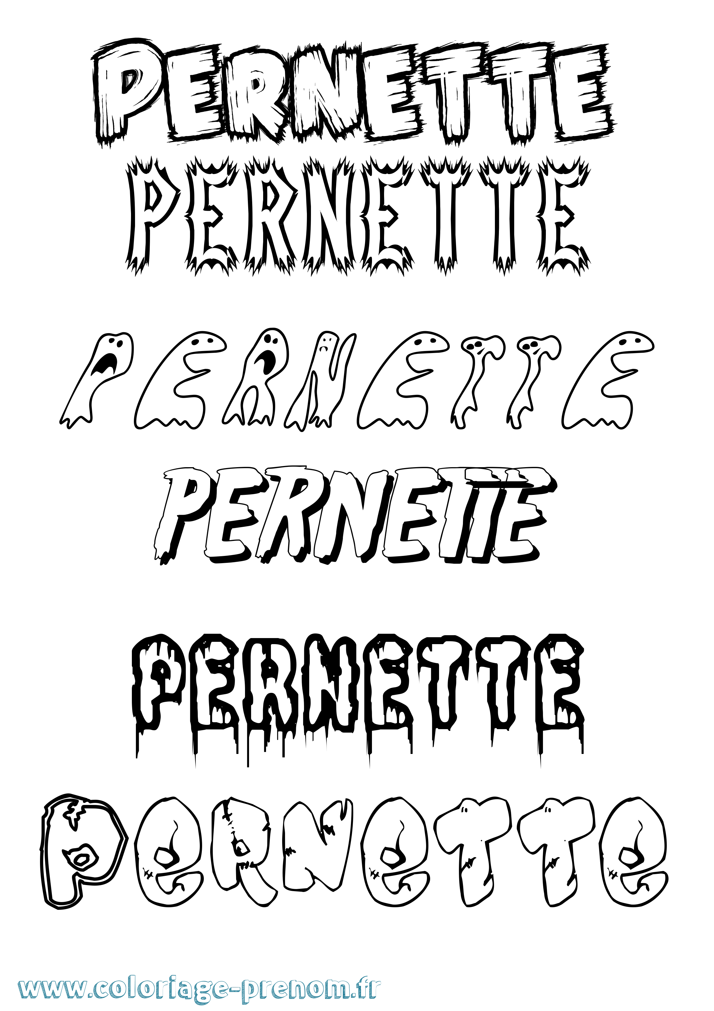 Coloriage Pernette Frisson Coloriage prénom Pernette Frisson