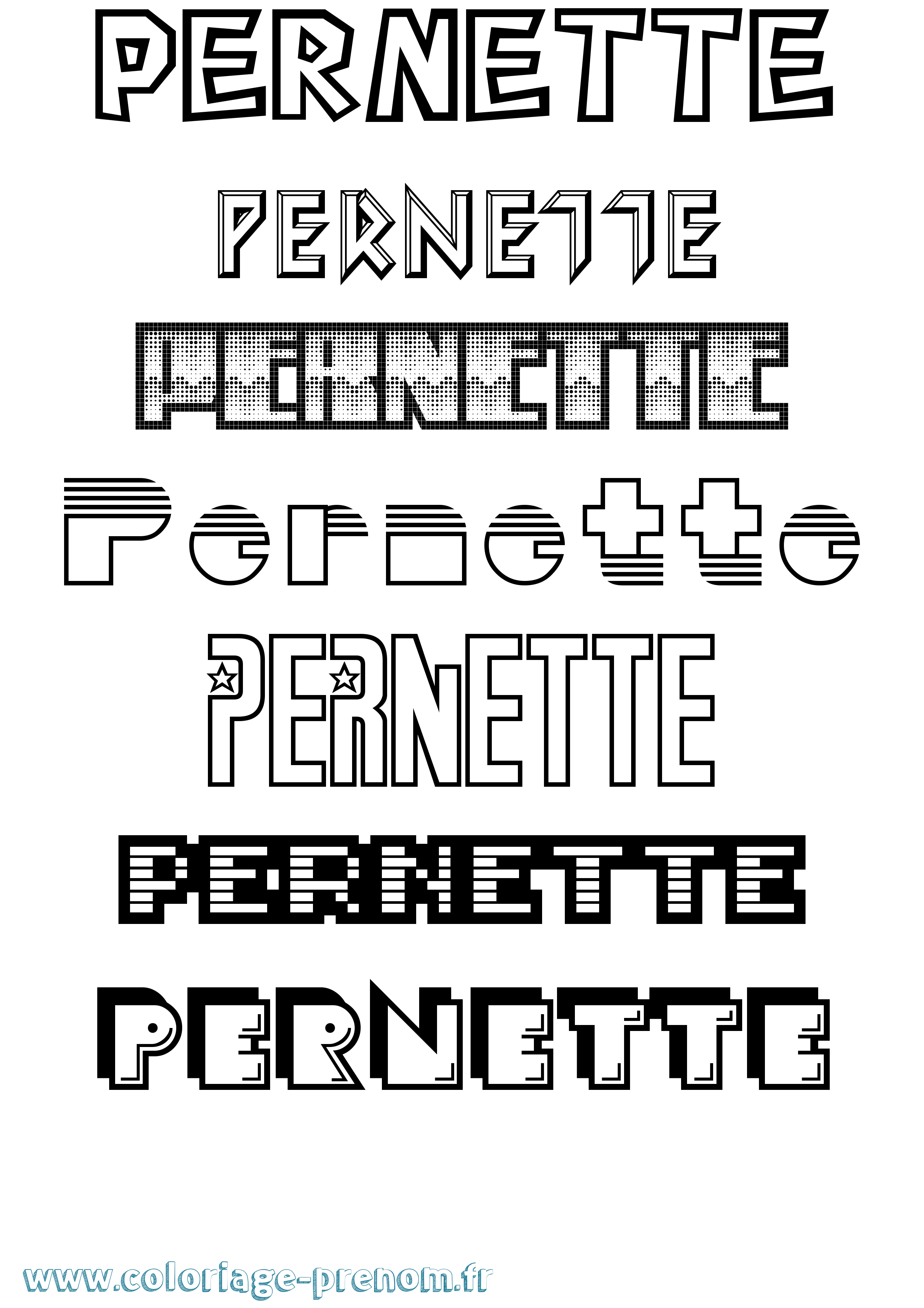 Coloriage Pernette Jeux Vidéos Coloriage prénom Pernette Jeux Vidéos