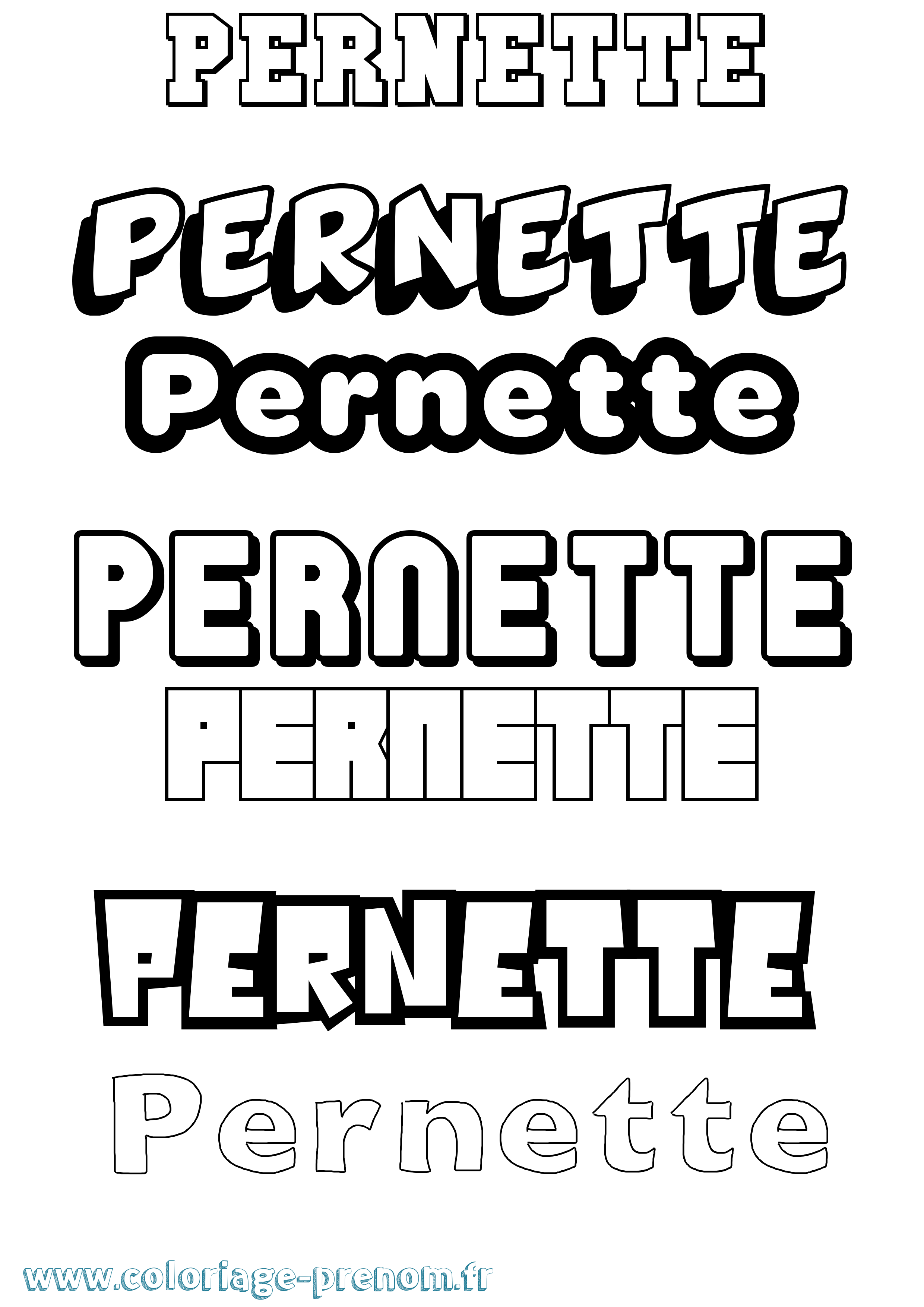 Coloriage Pernette Simple Coloriage prénom Pernette Simple