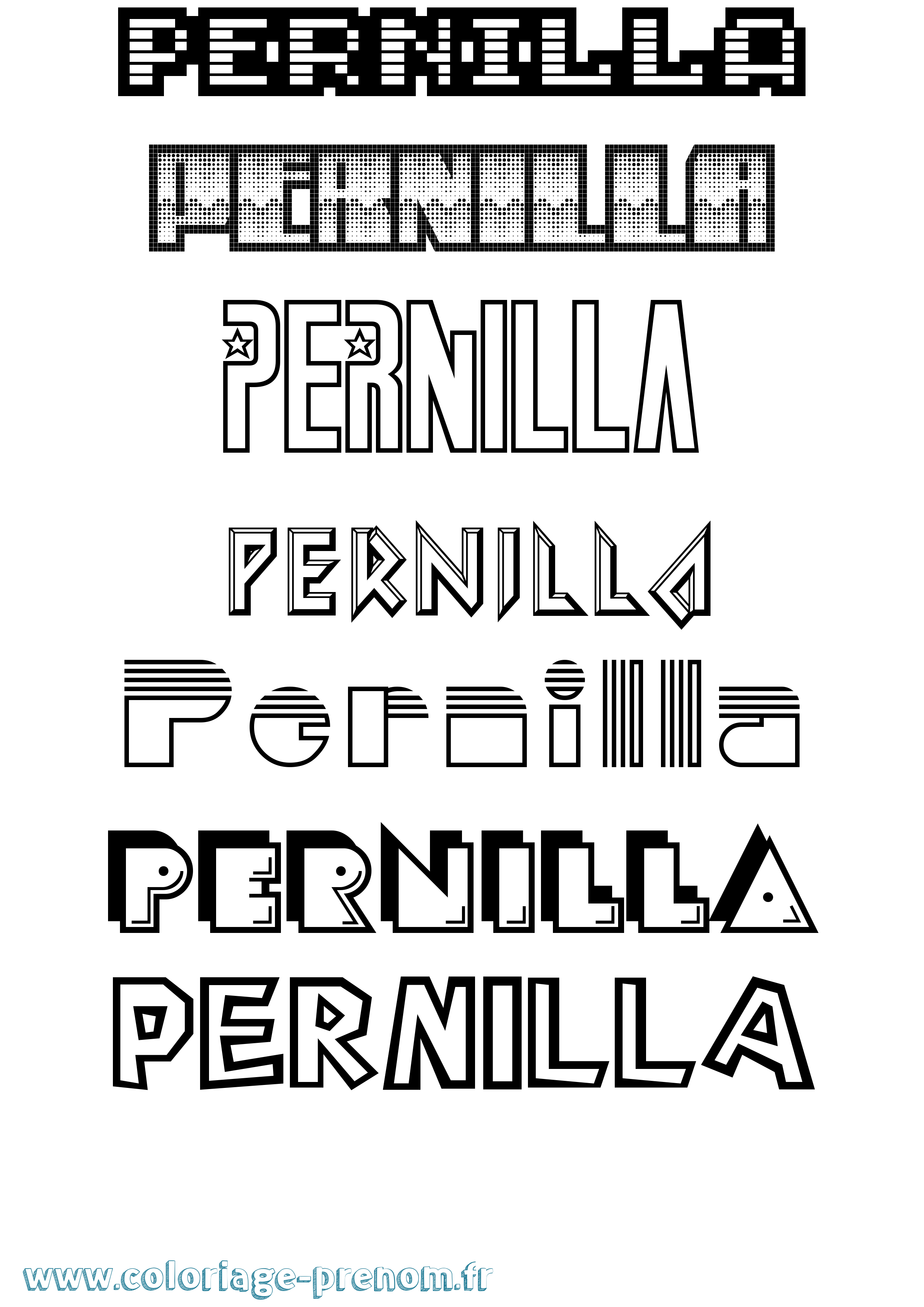 Coloriage Pernilla Jeux Vidéos Coloriage prénom Pernilla Jeux Vidéos