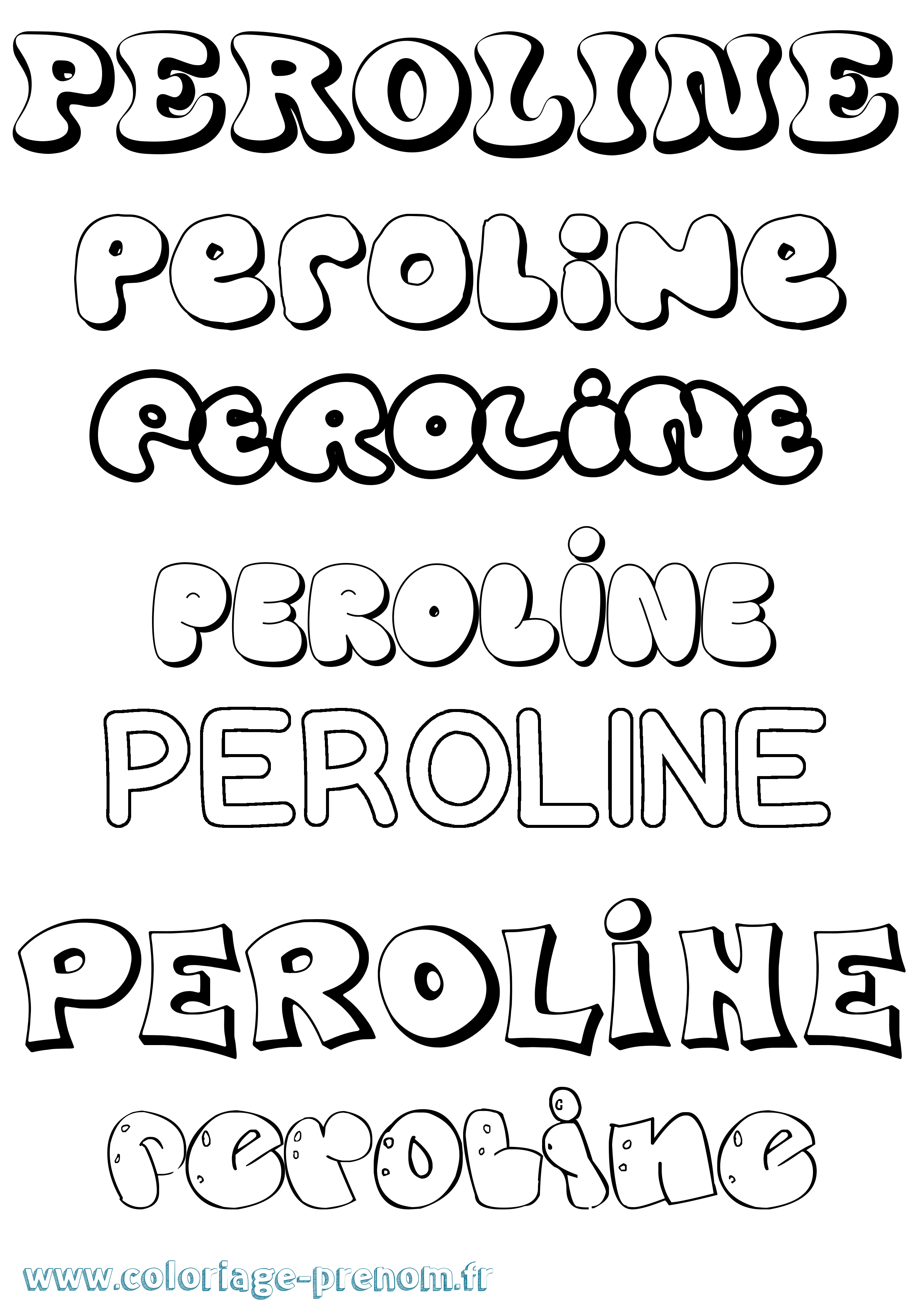 Coloriage Peroline Bubble Coloriage prénom Peroline Bubble