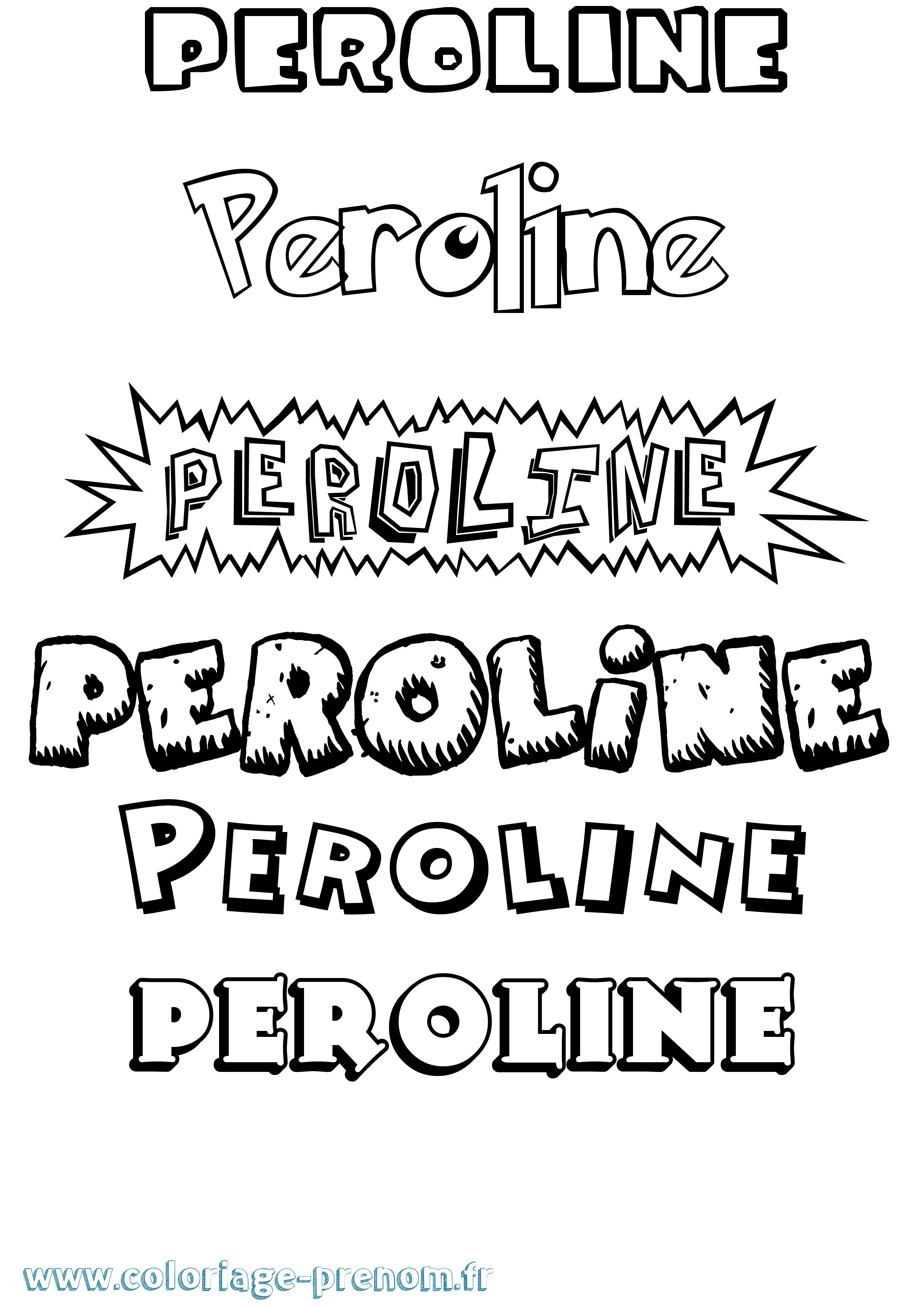 Coloriage Peroline Dessin Animé Coloriage prénom Peroline Dessin Animé