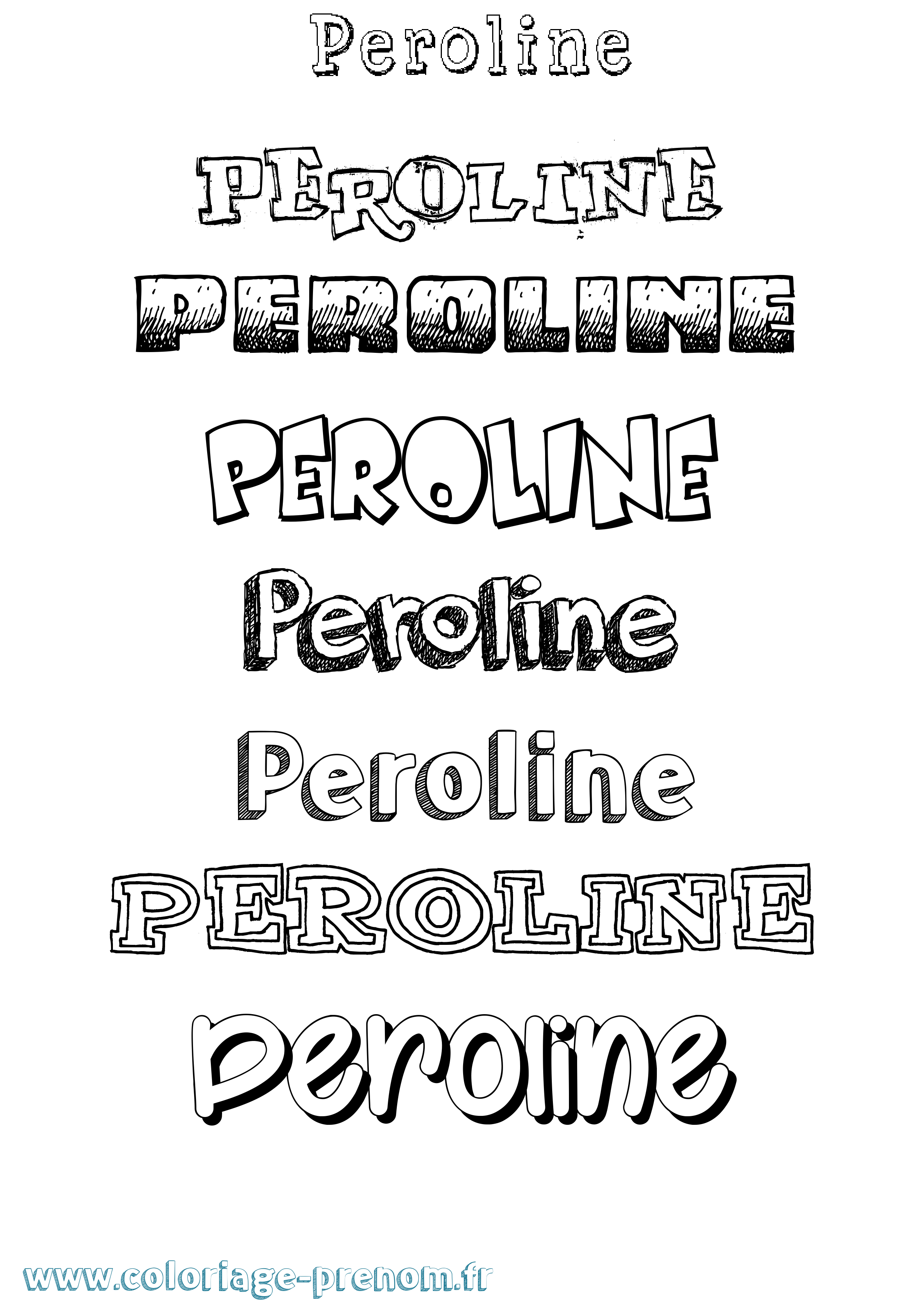 Coloriage Peroline Dessiné Coloriage prénom Peroline Dessiné