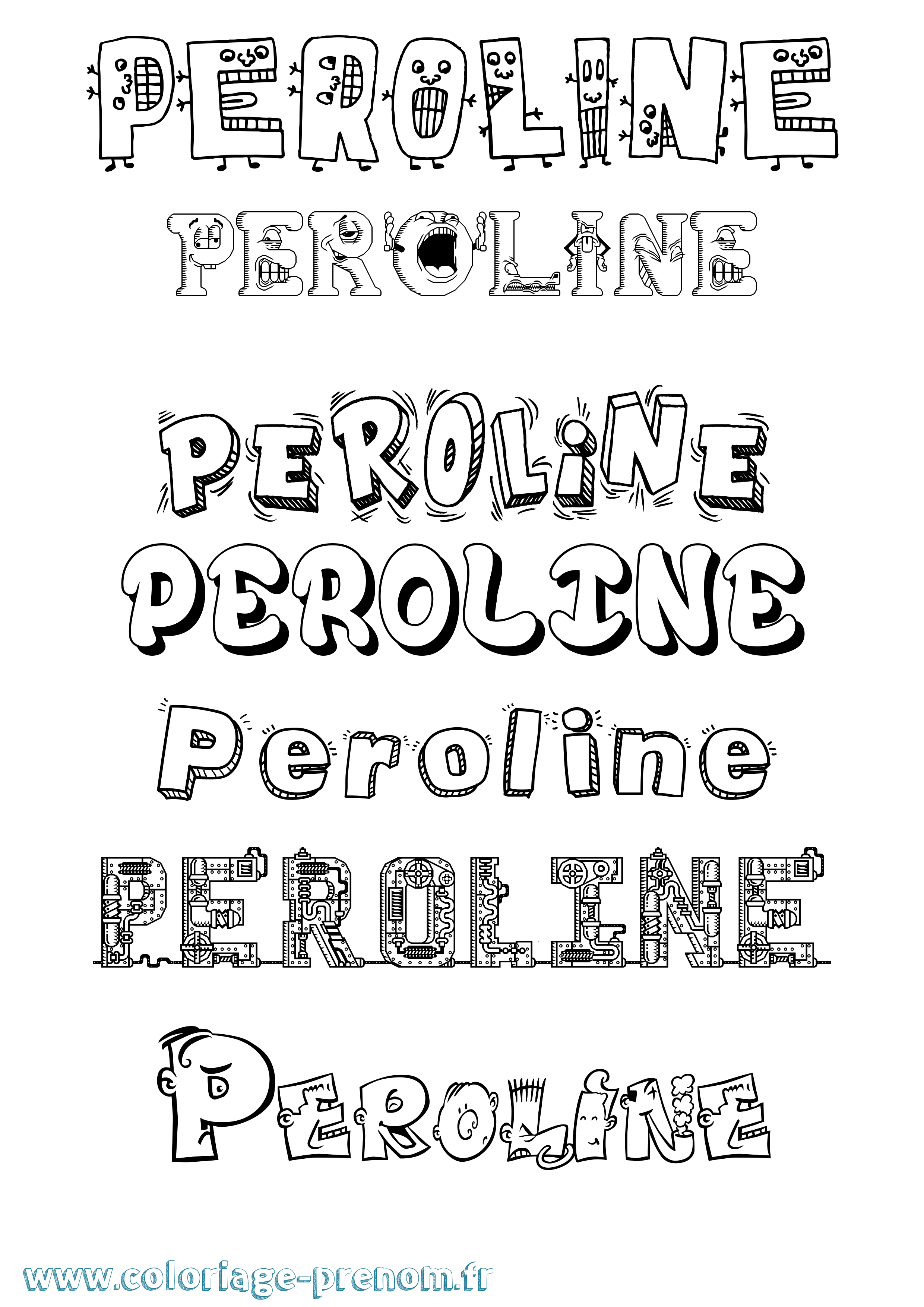 Coloriage Peroline Fun Coloriage prénom Peroline Fun