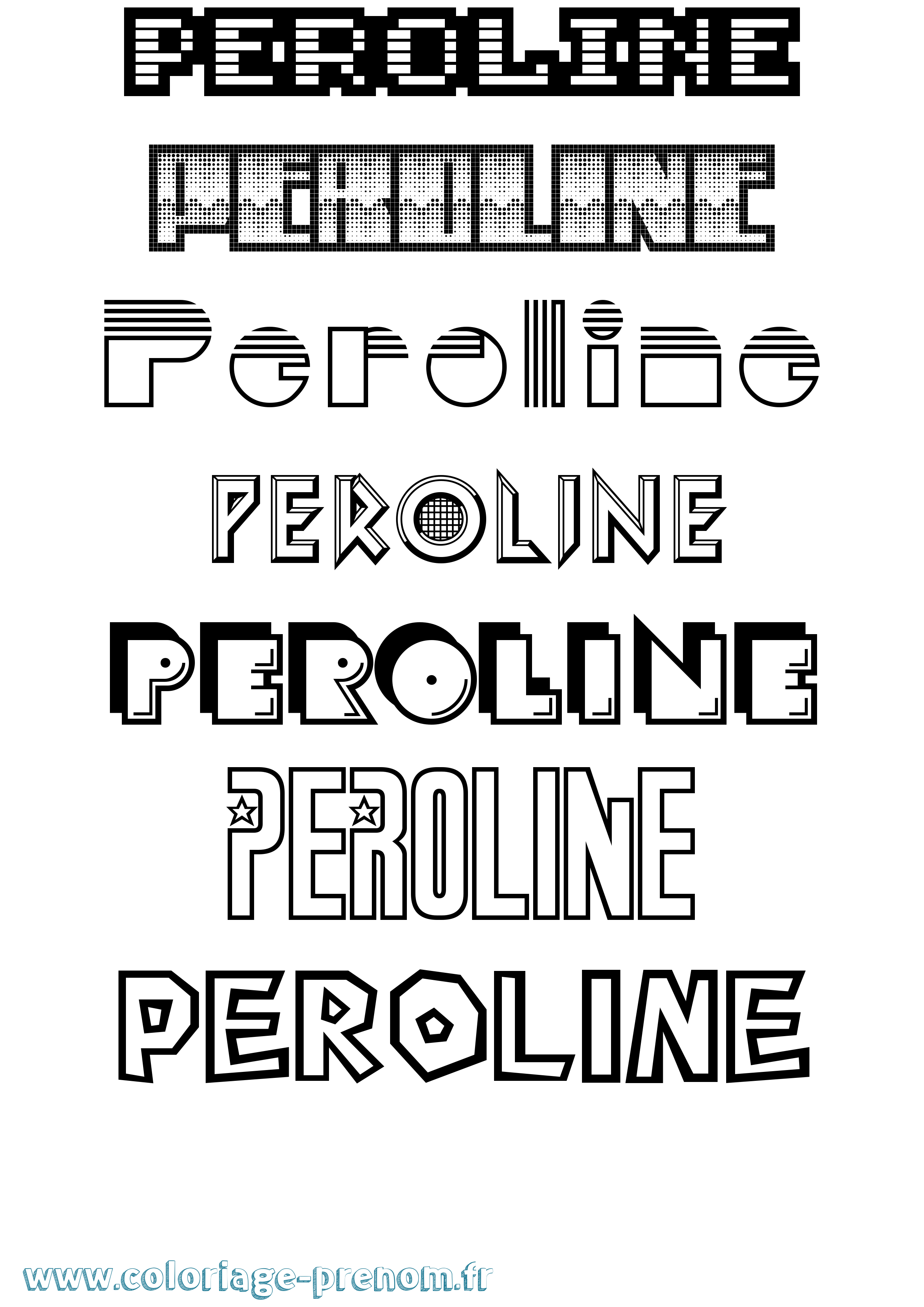 Coloriage Peroline Jeux Vidéos Coloriage prénom Peroline Jeux Vidéos