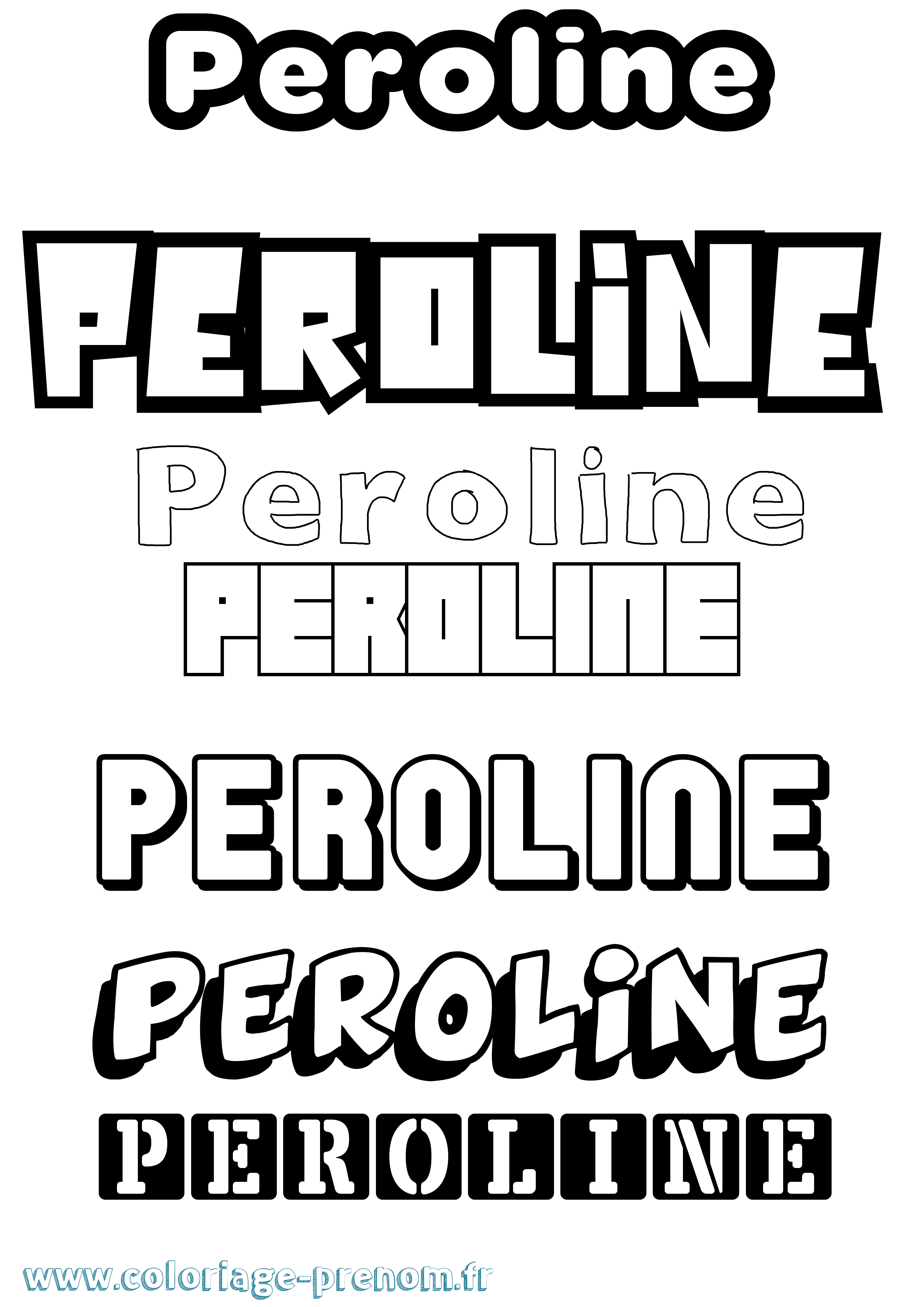 Coloriage Peroline Simple Coloriage prénom Peroline Simple