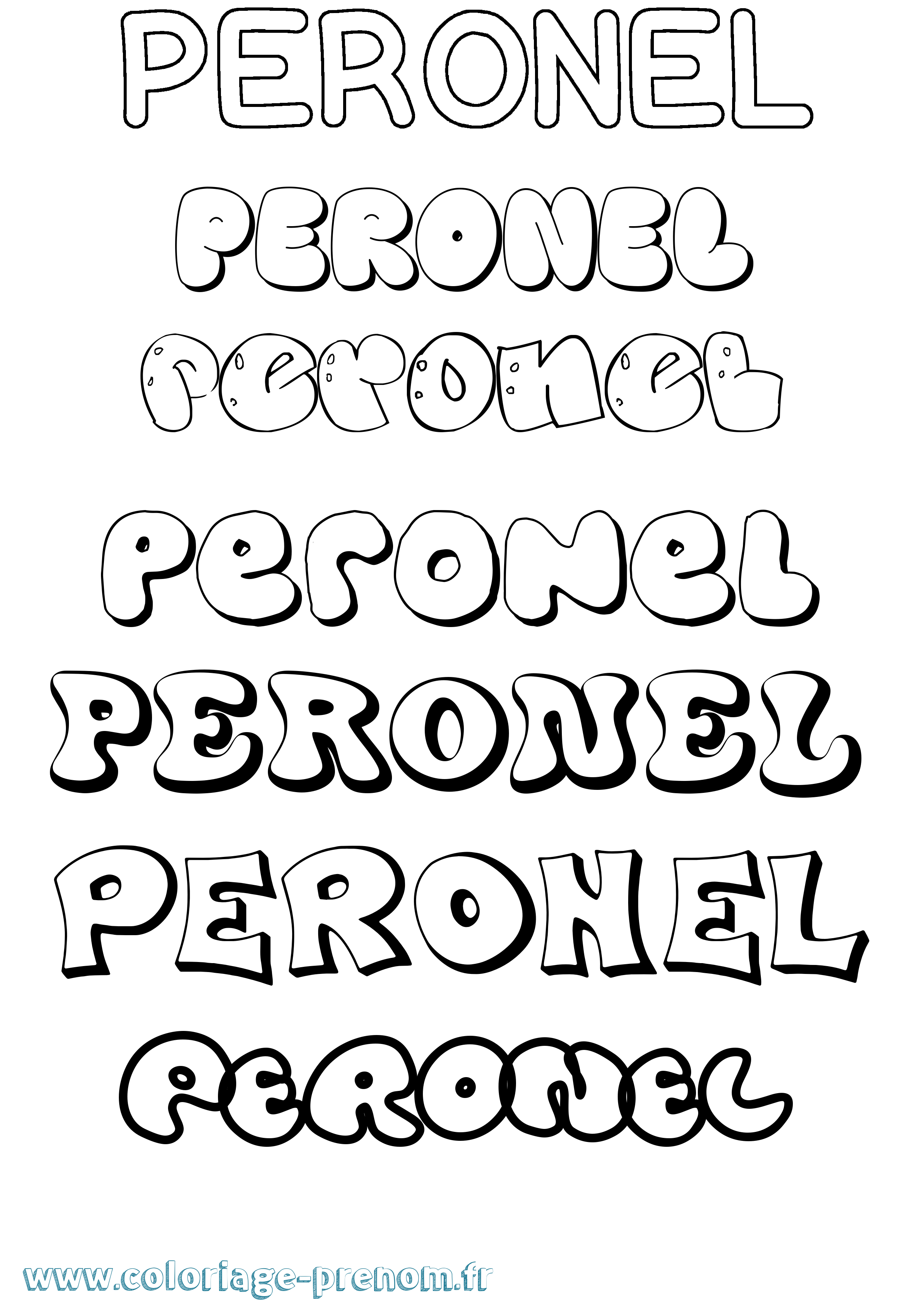 Coloriage Peronel Bubble Coloriage prénom Peronel Bubble