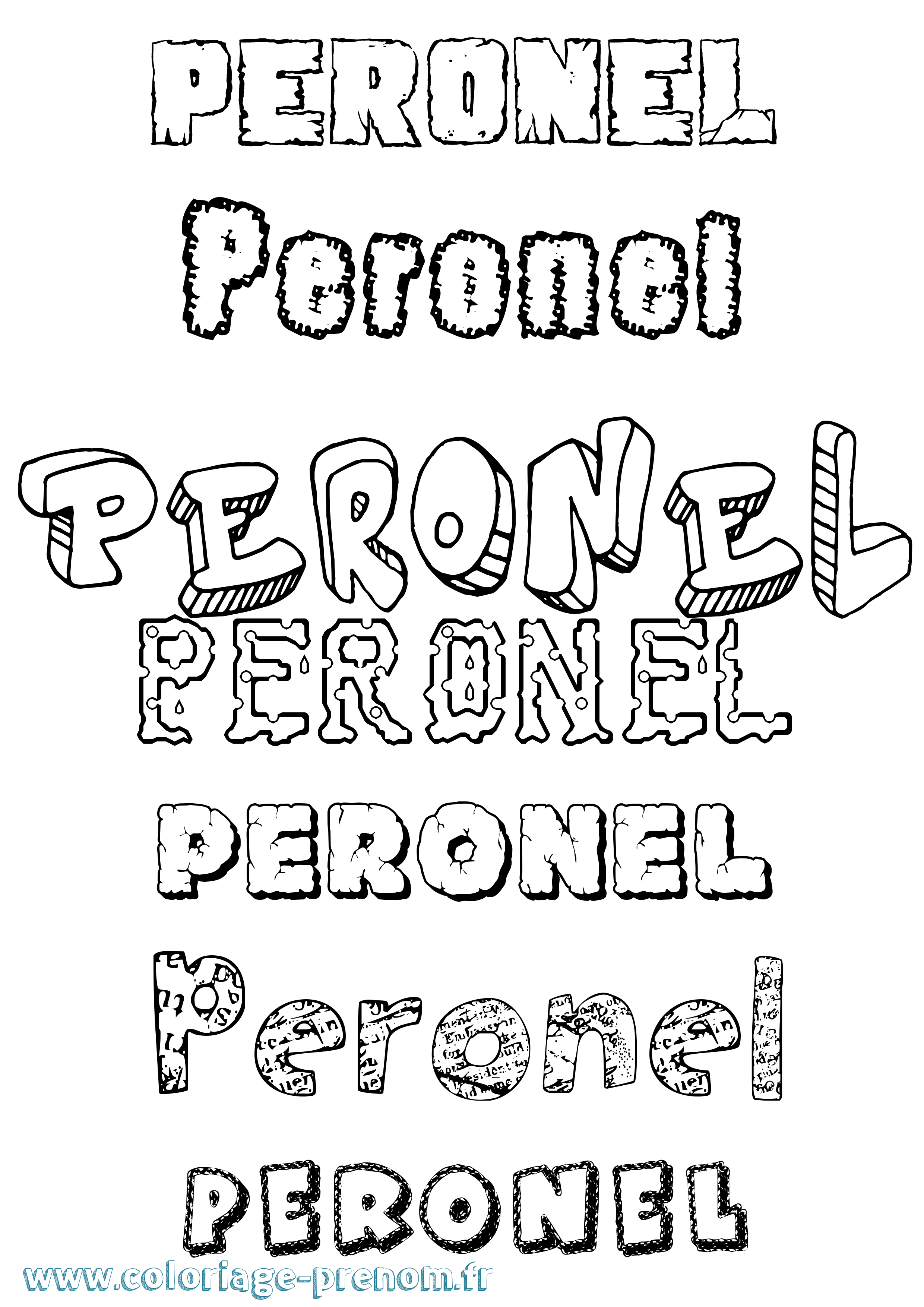Coloriage Peronel Destructuré Coloriage prénom Peronel Destructuré