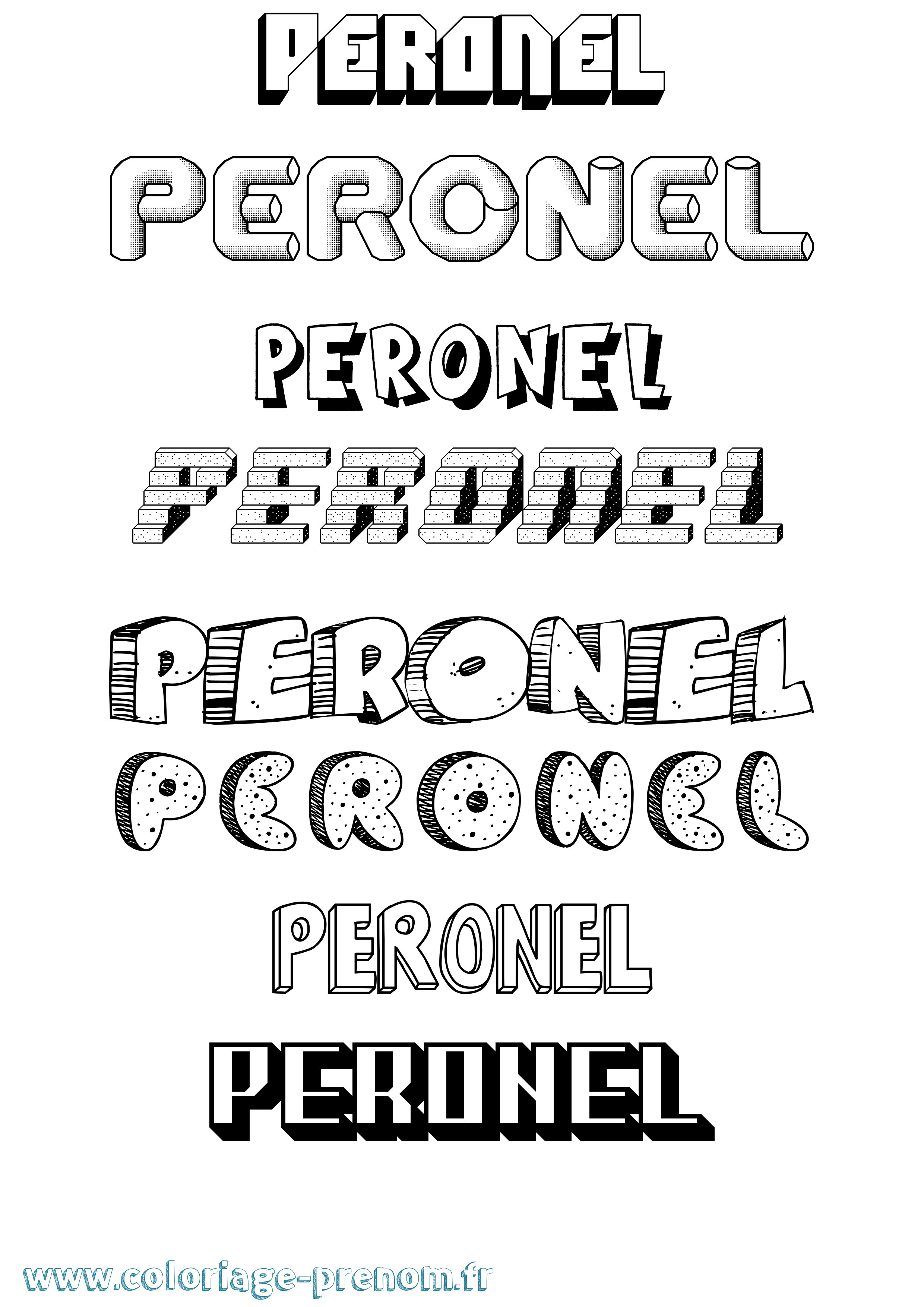 Coloriage Peronel Effet 3D Coloriage prénom Peronel Effet 3D
