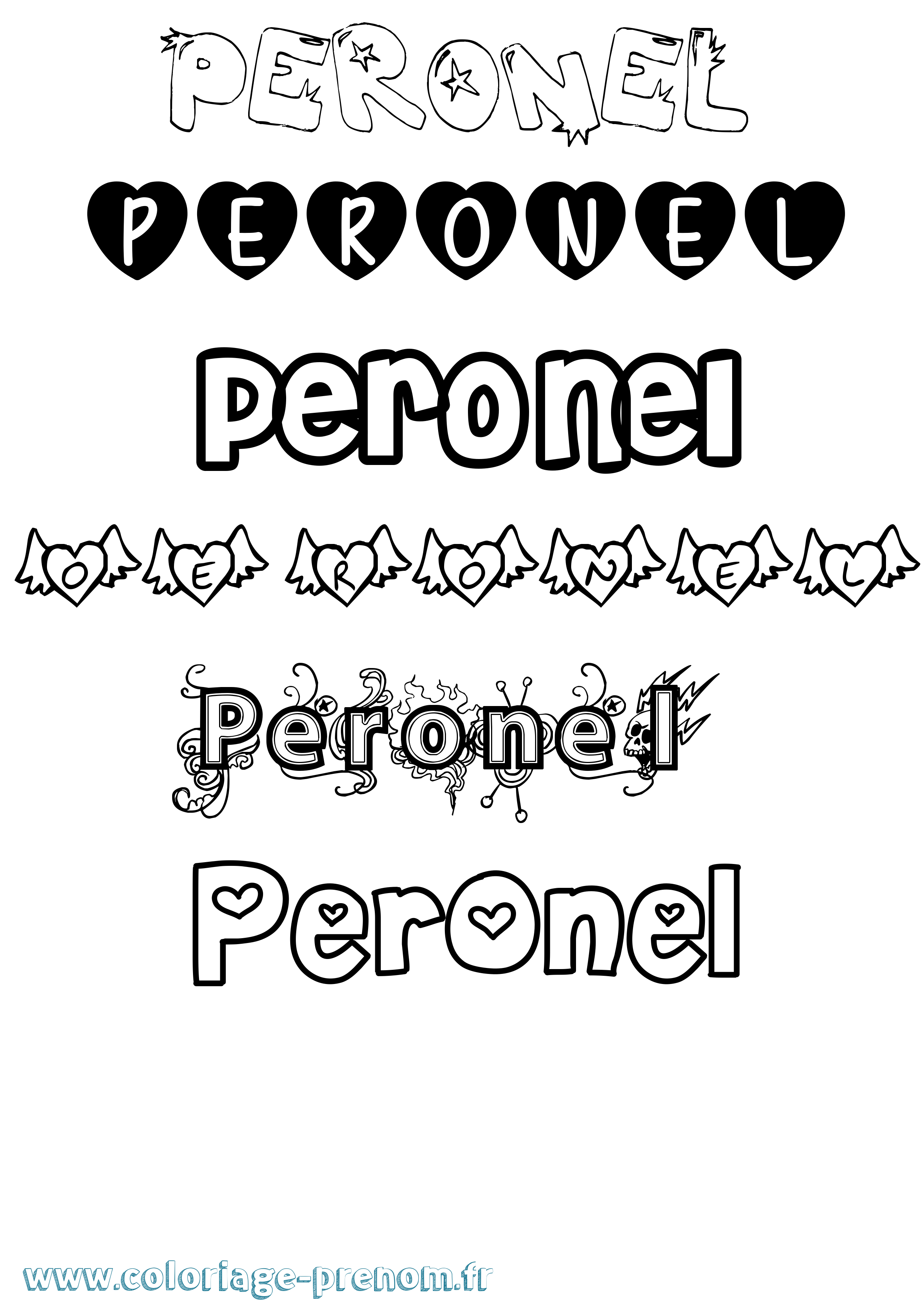 Coloriage Peronel Girly Coloriage prénom Peronel Girly