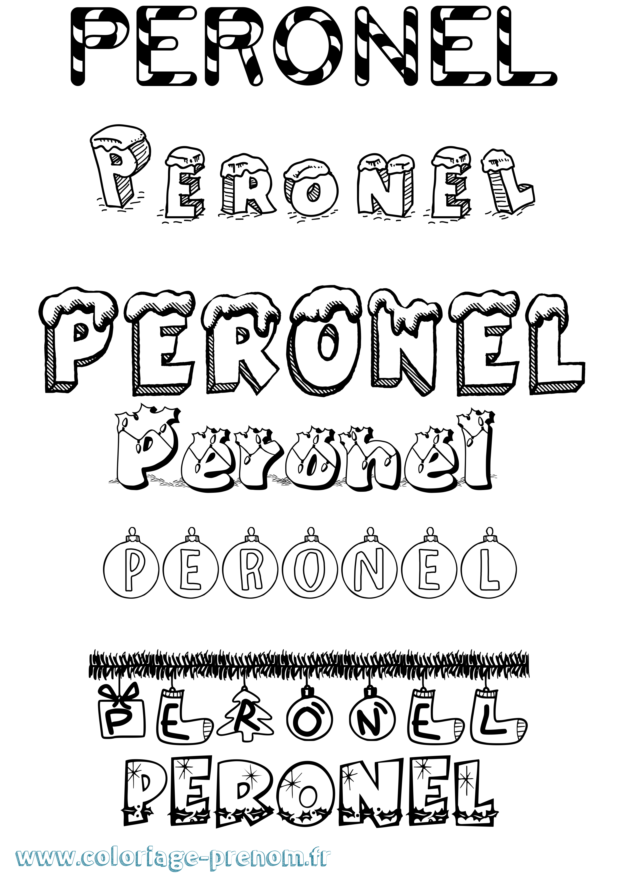 Coloriage Peronel Noël Coloriage prénom Peronel Noël