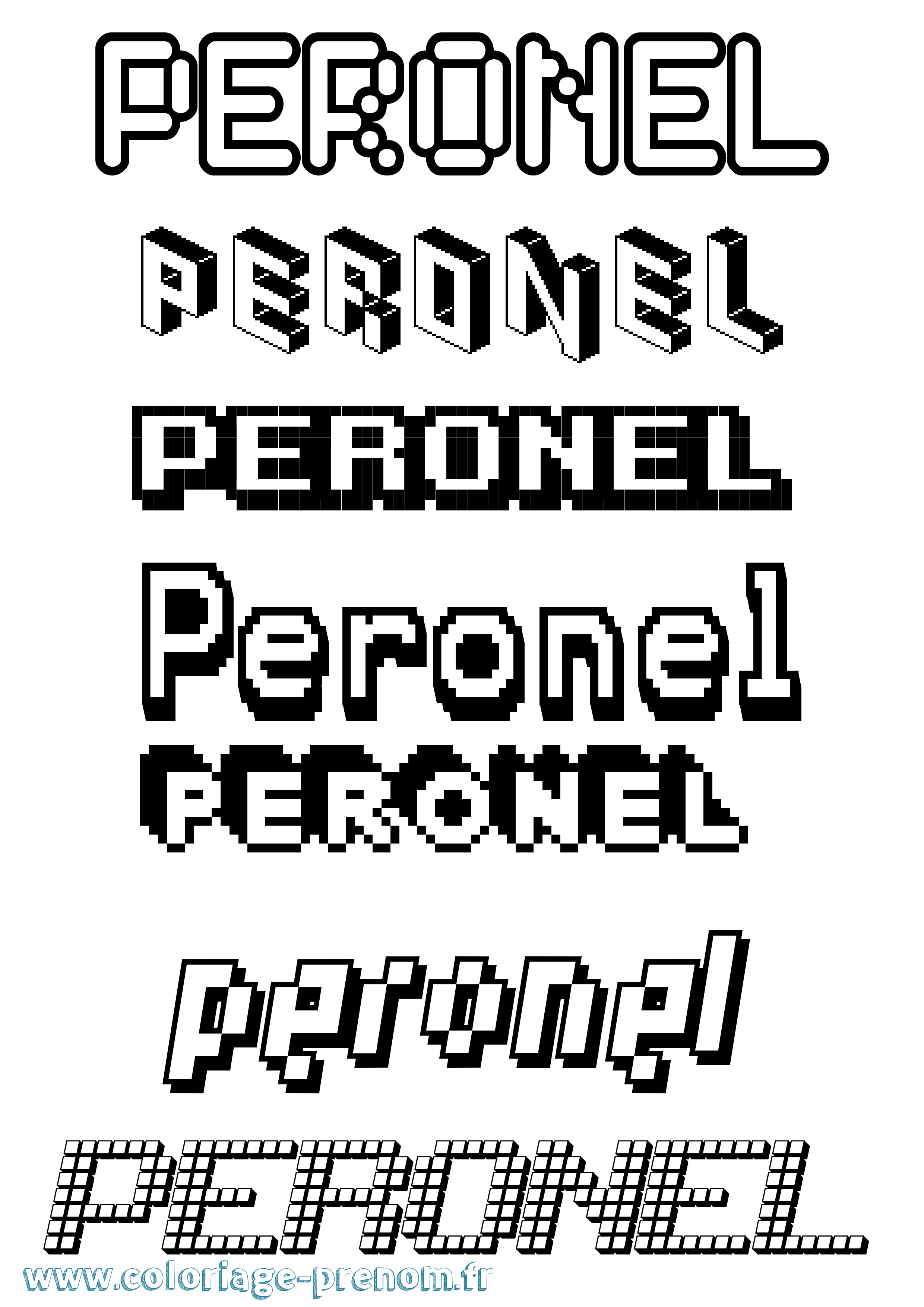 Coloriage Peronel Pixel Coloriage prénom Peronel Pixel