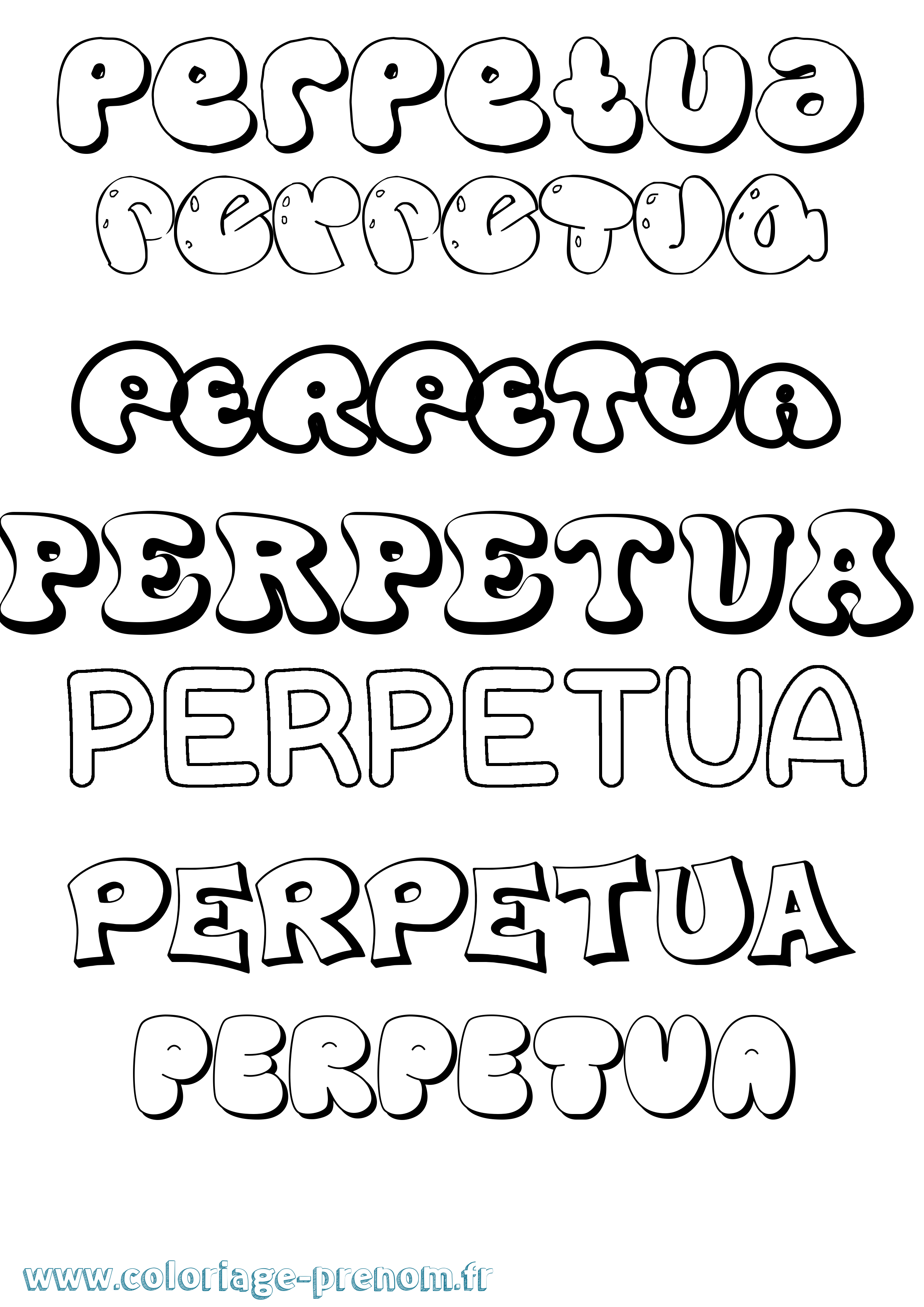 Coloriage Perpetua Bubble Coloriage prénom Perpetua Bubble