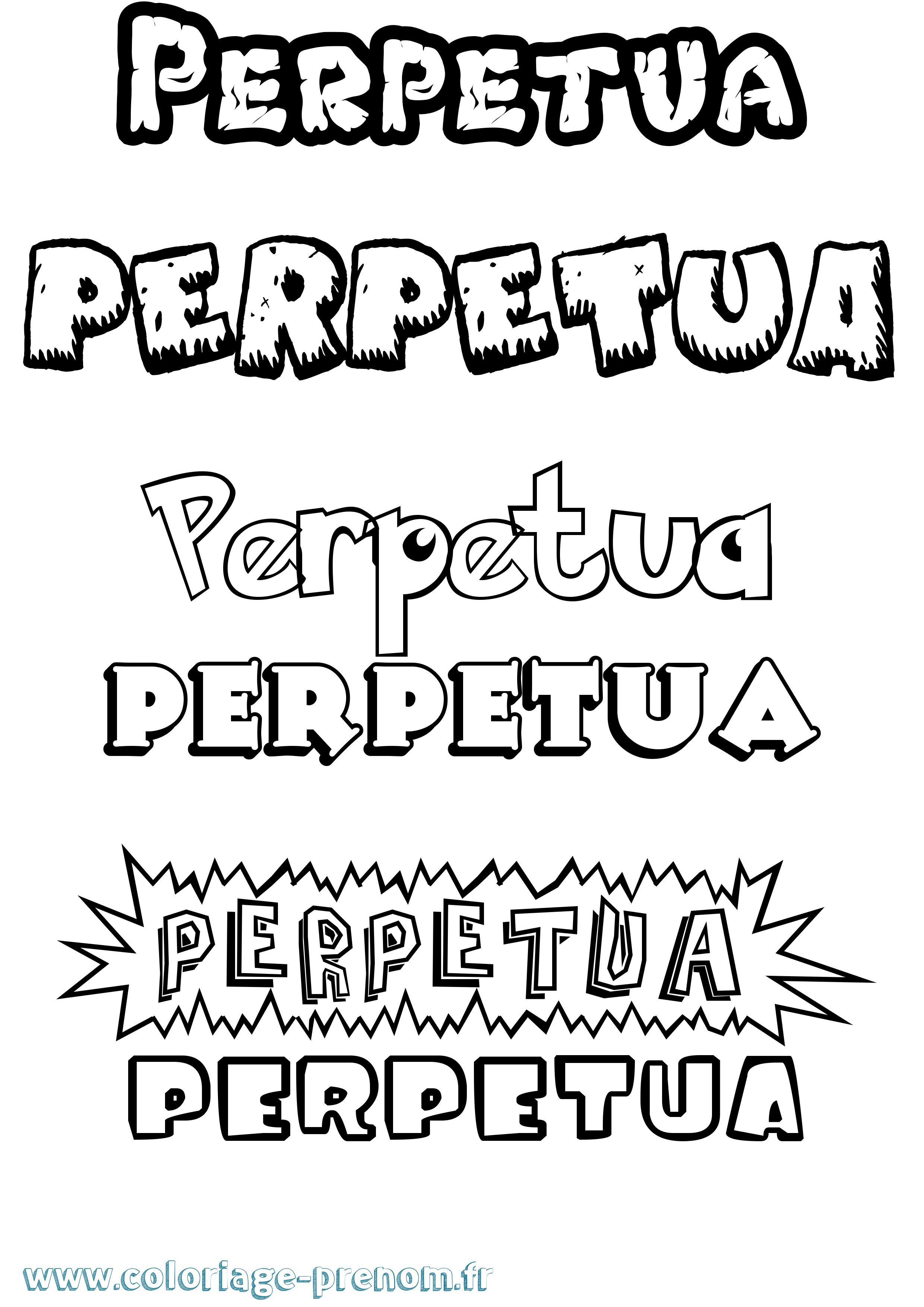 Coloriage Perpetua Dessin Animé Coloriage prénom Perpetua Dessin Animé