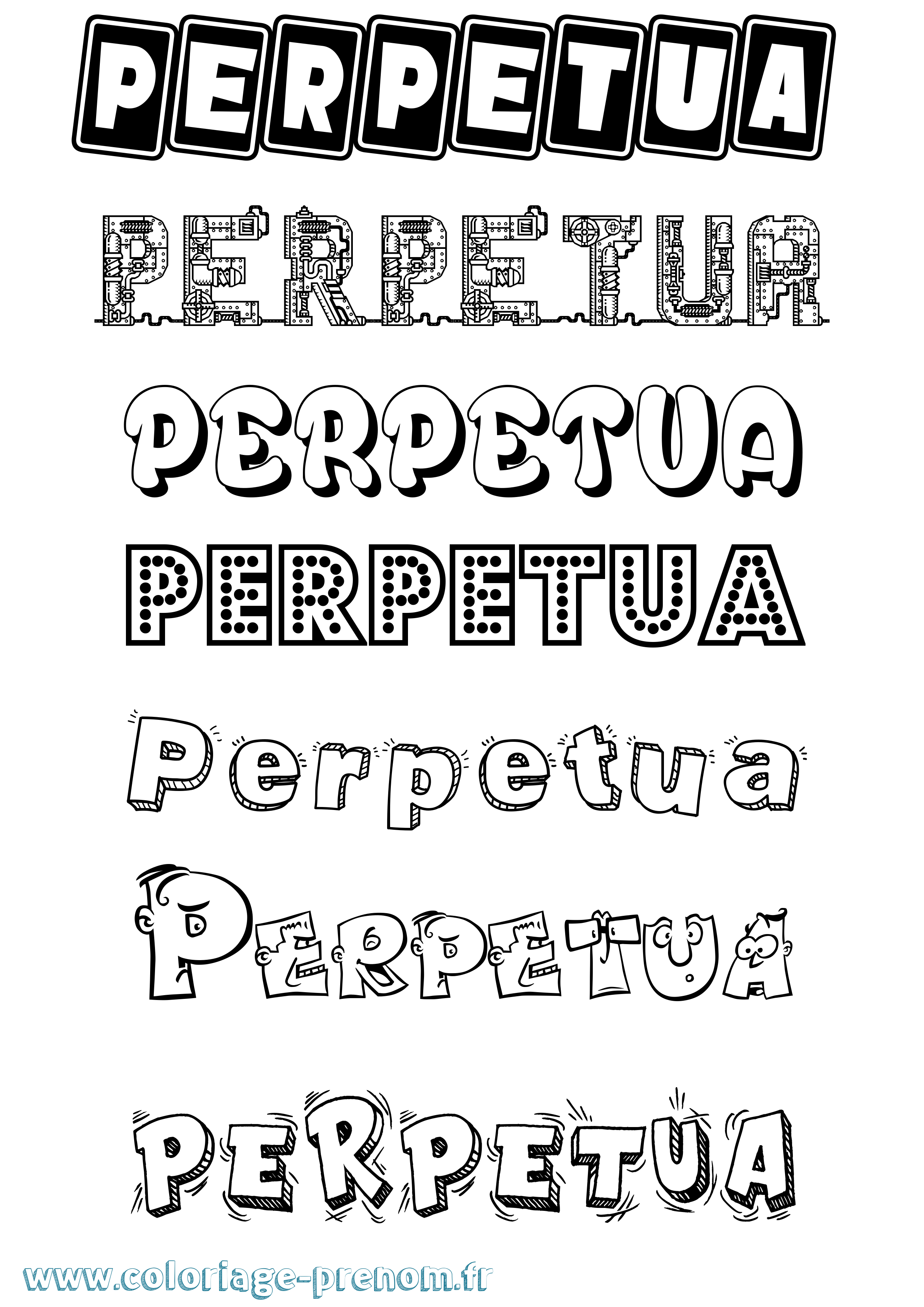 Coloriage Perpetua Fun Coloriage prénom Perpetua Fun