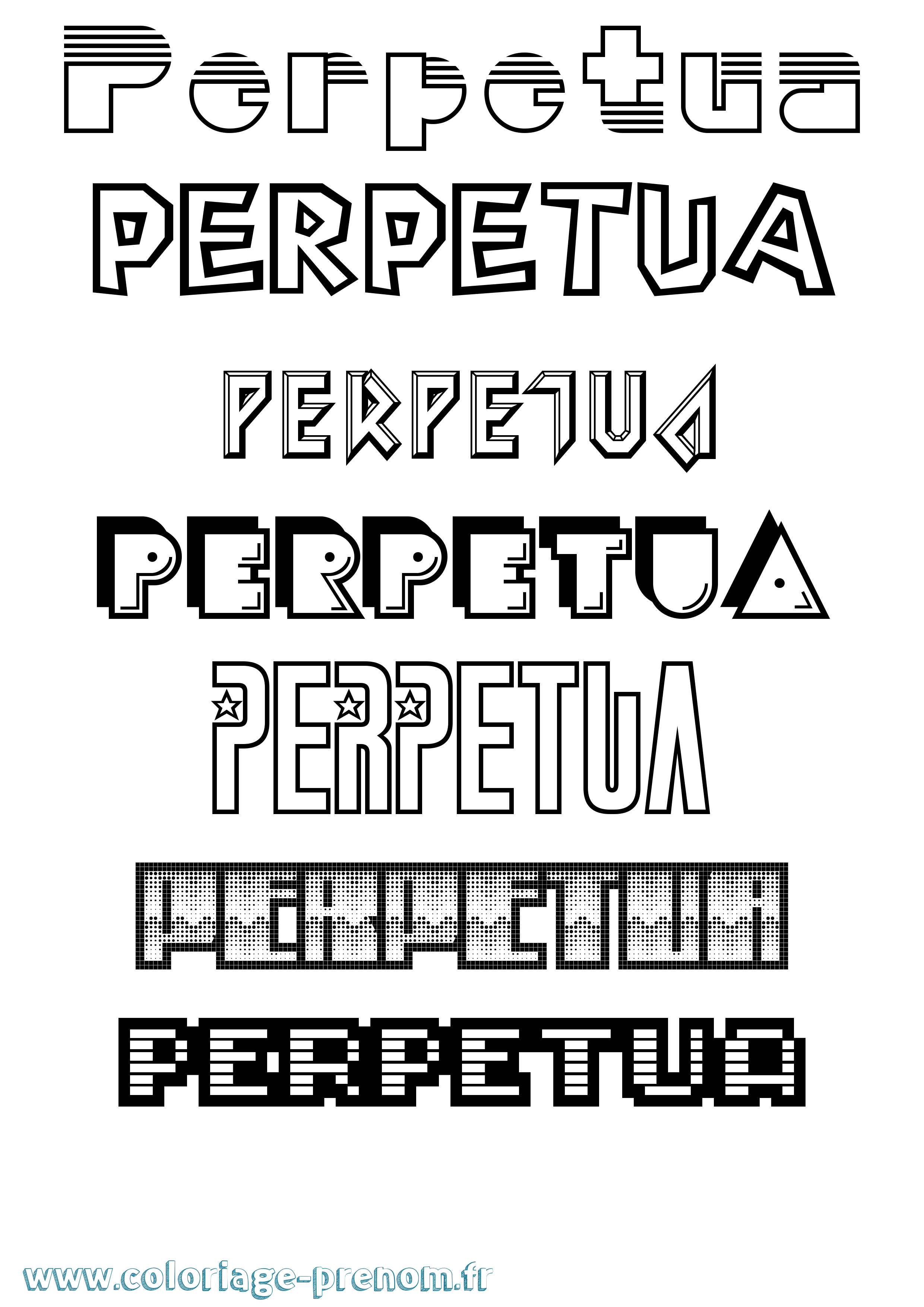 Coloriage Perpetua Jeux Vidéos Coloriage prénom Perpetua Jeux Vidéos