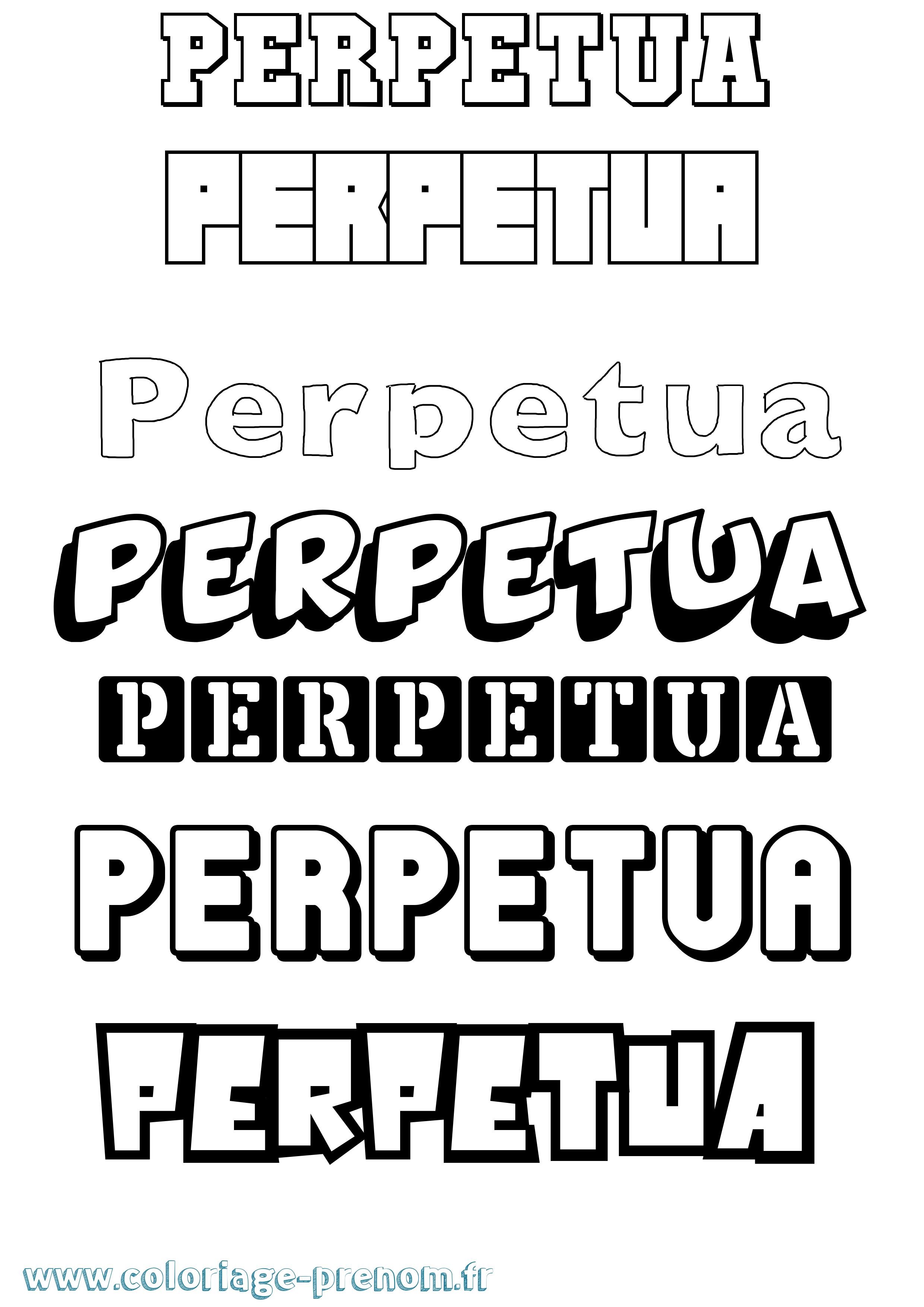 Coloriage Perpetua Simple Coloriage prénom Perpetua Simple
