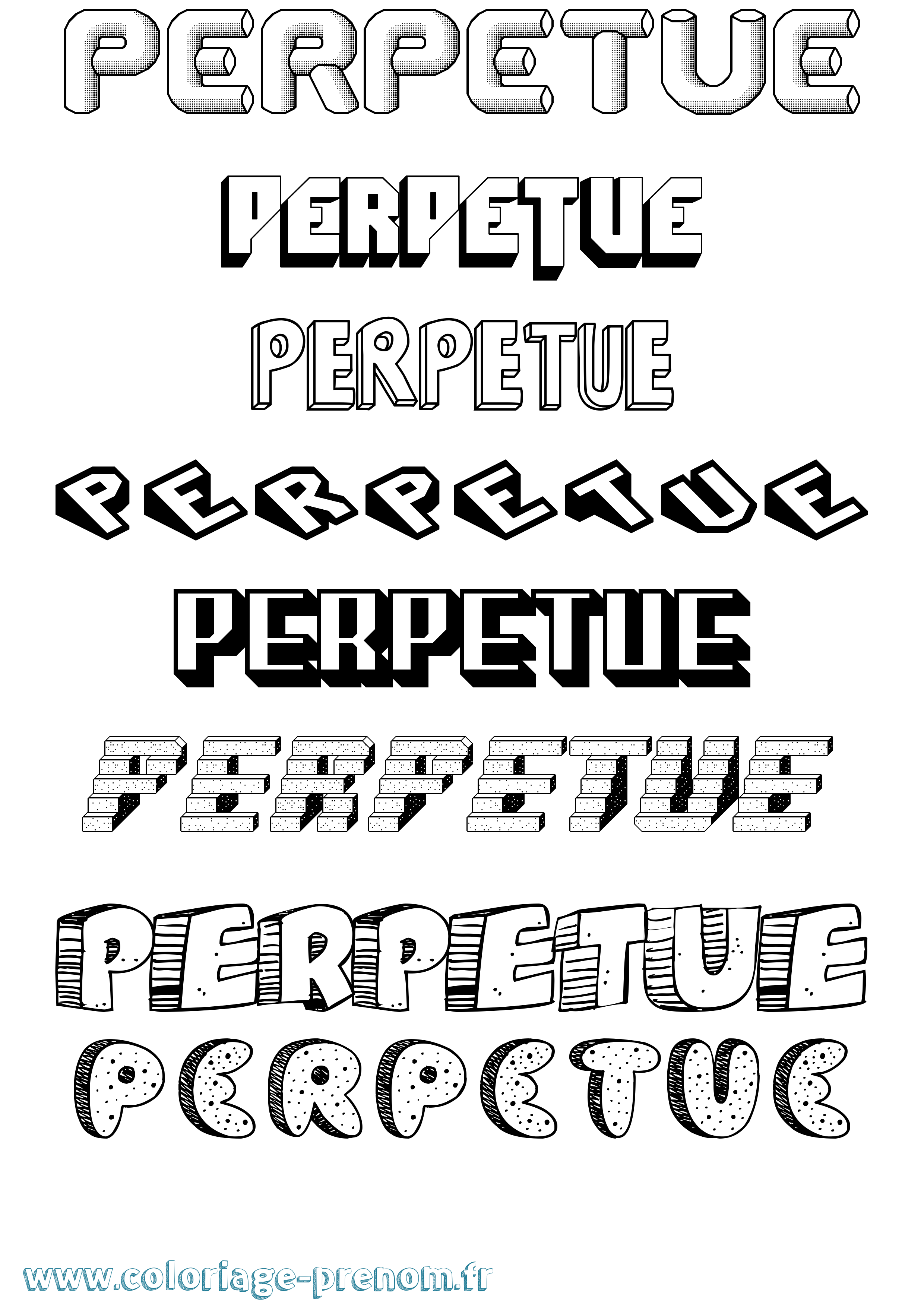 Coloriage Perpetue Effet 3D Coloriage prénom Perpetue Effet 3D