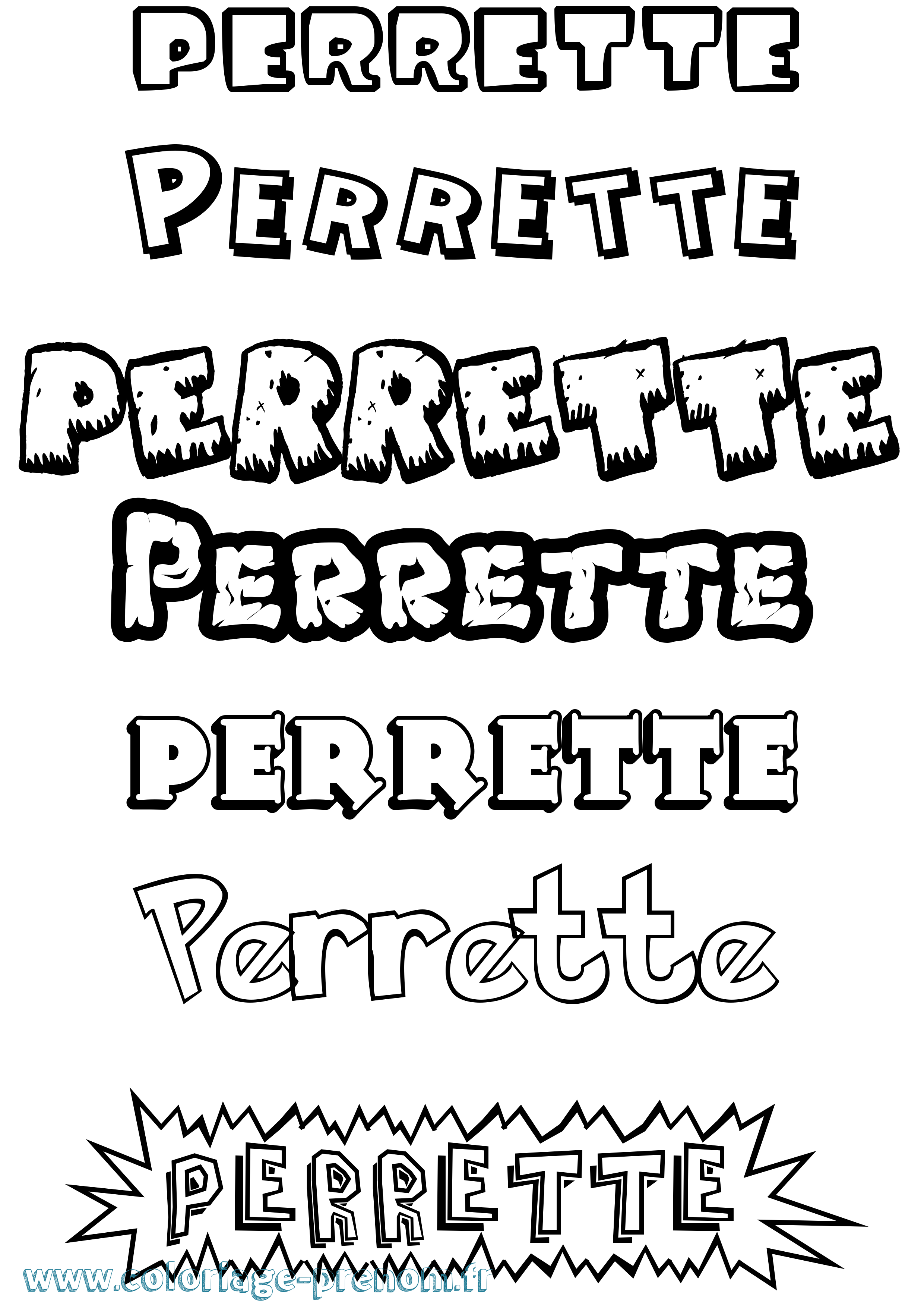 Coloriage Perrette Dessin Animé Coloriage prénom Perrette Dessin Animé