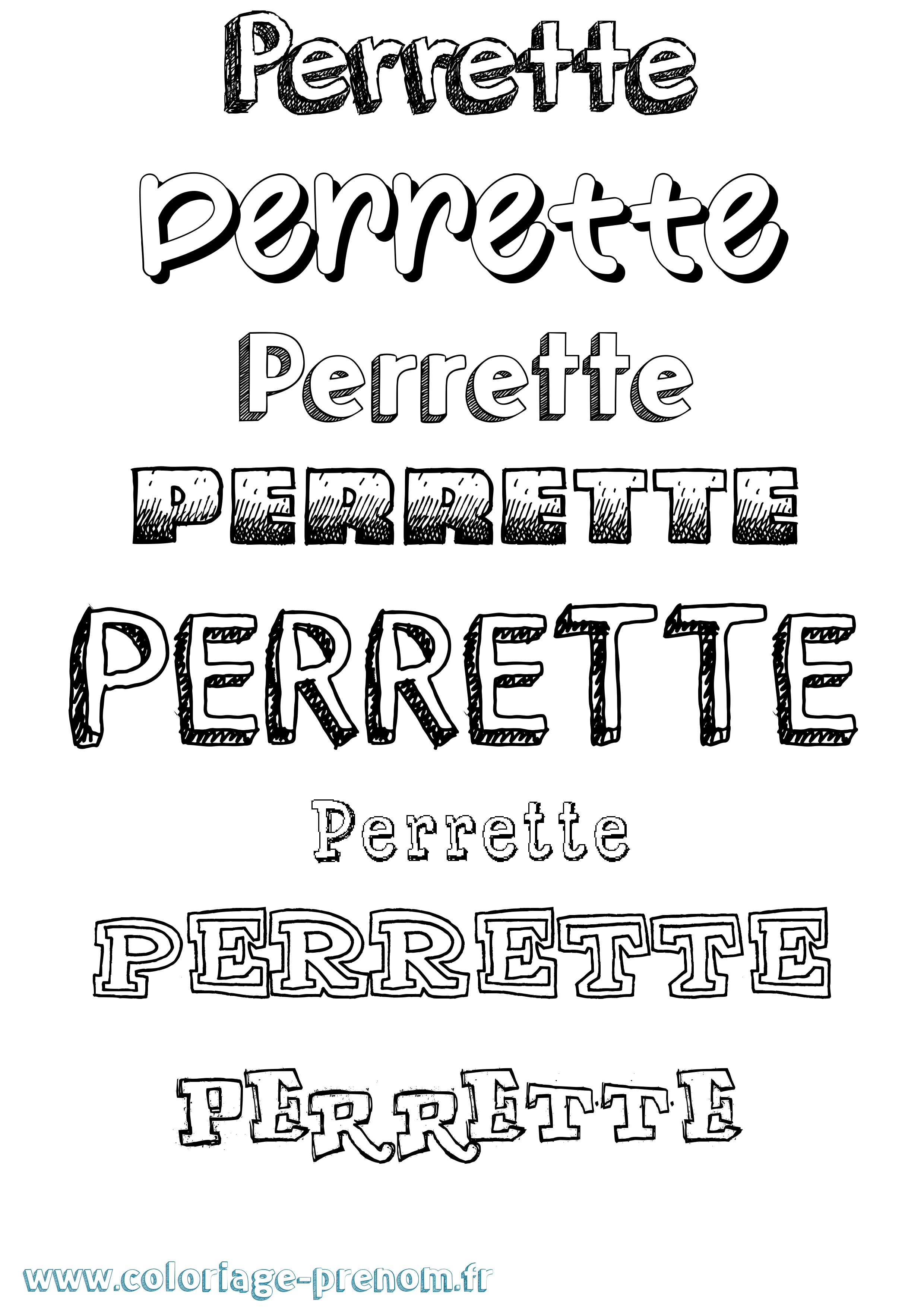Coloriage Perrette Dessiné Coloriage prénom Perrette Dessiné