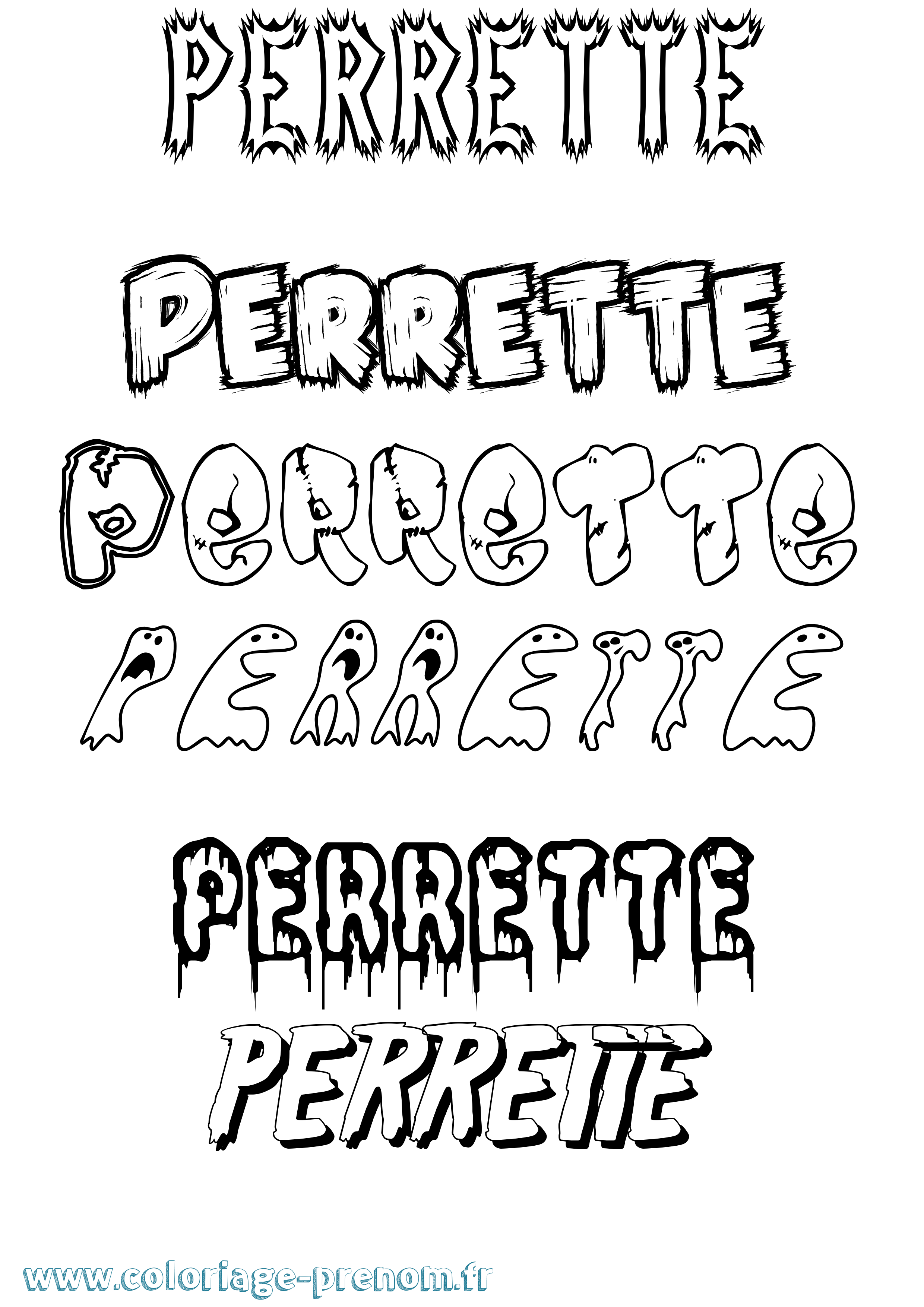 Coloriage Perrette Frisson Coloriage prénom Perrette Frisson