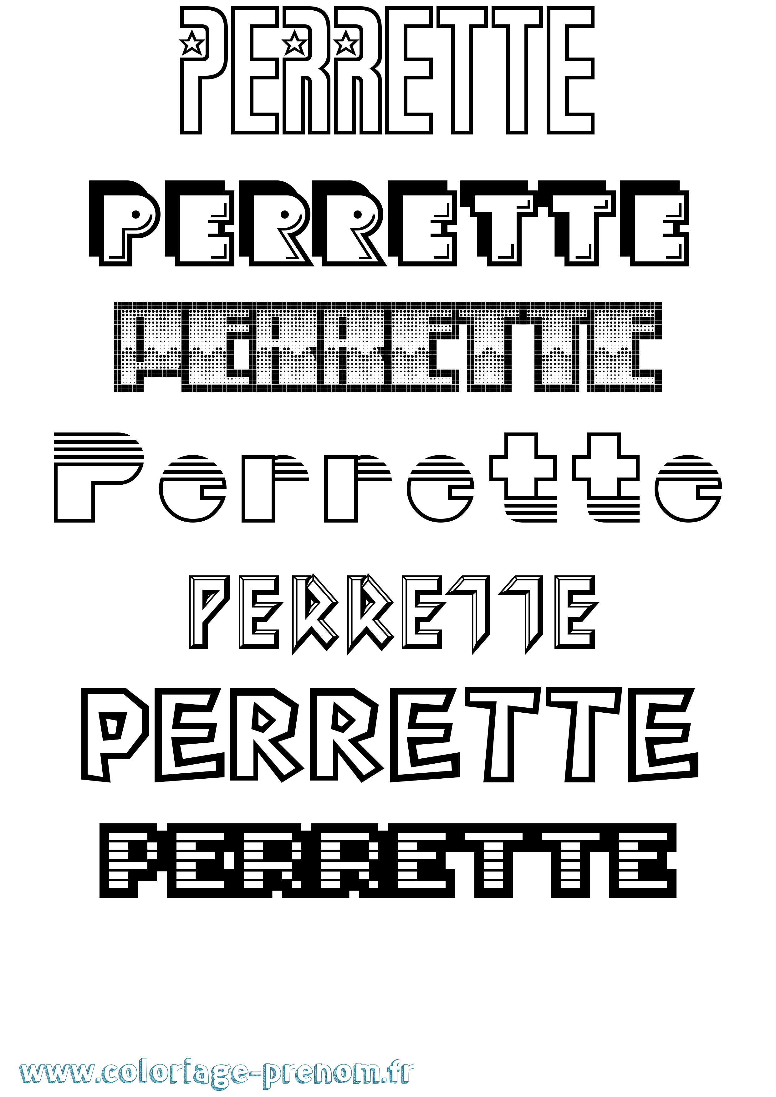 Coloriage Perrette Jeux Vidéos Coloriage prénom Perrette Jeux Vidéos