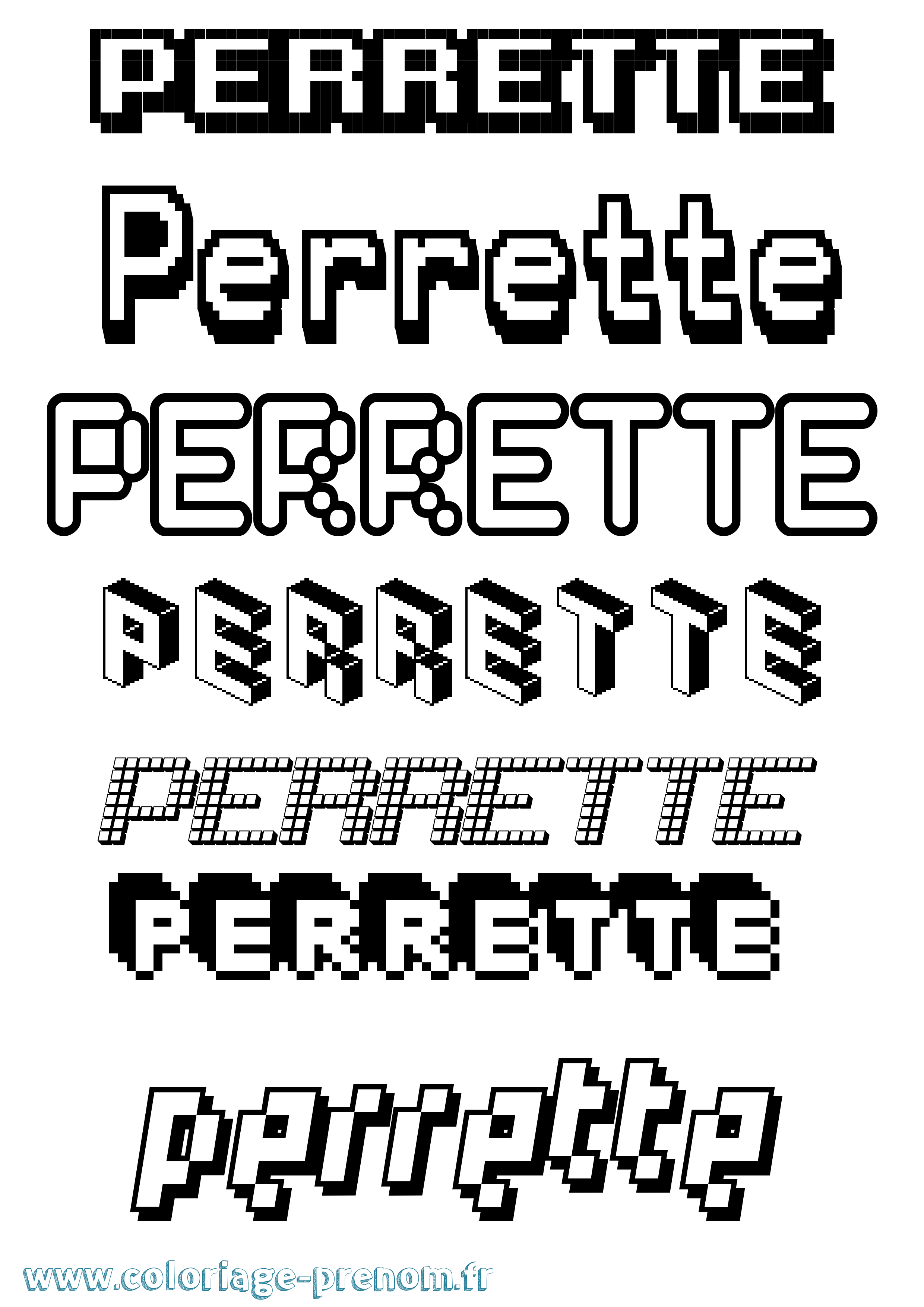 Coloriage Perrette Pixel Coloriage prénom Perrette Pixel