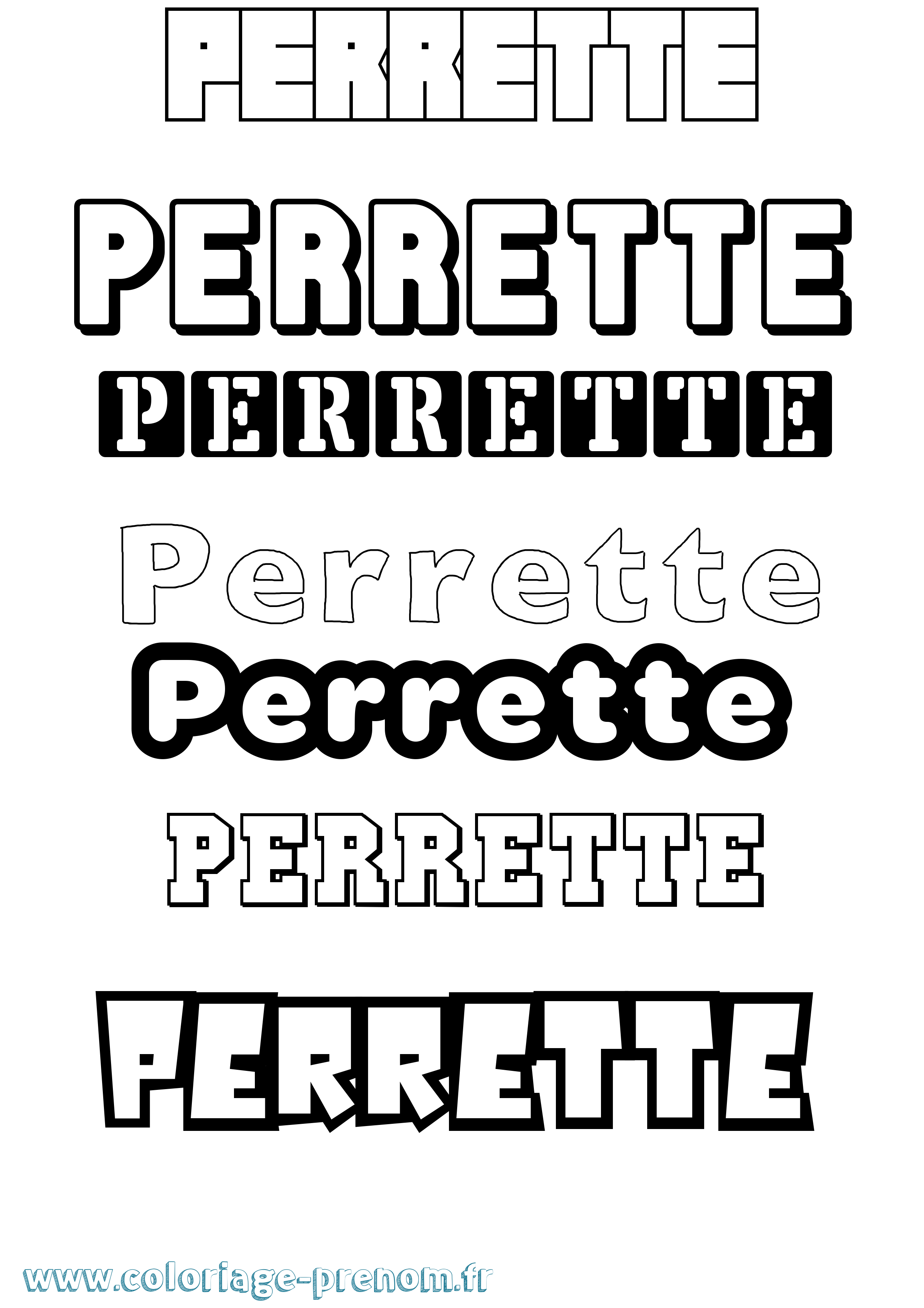 Coloriage Perrette Simple Coloriage prénom Perrette Simple