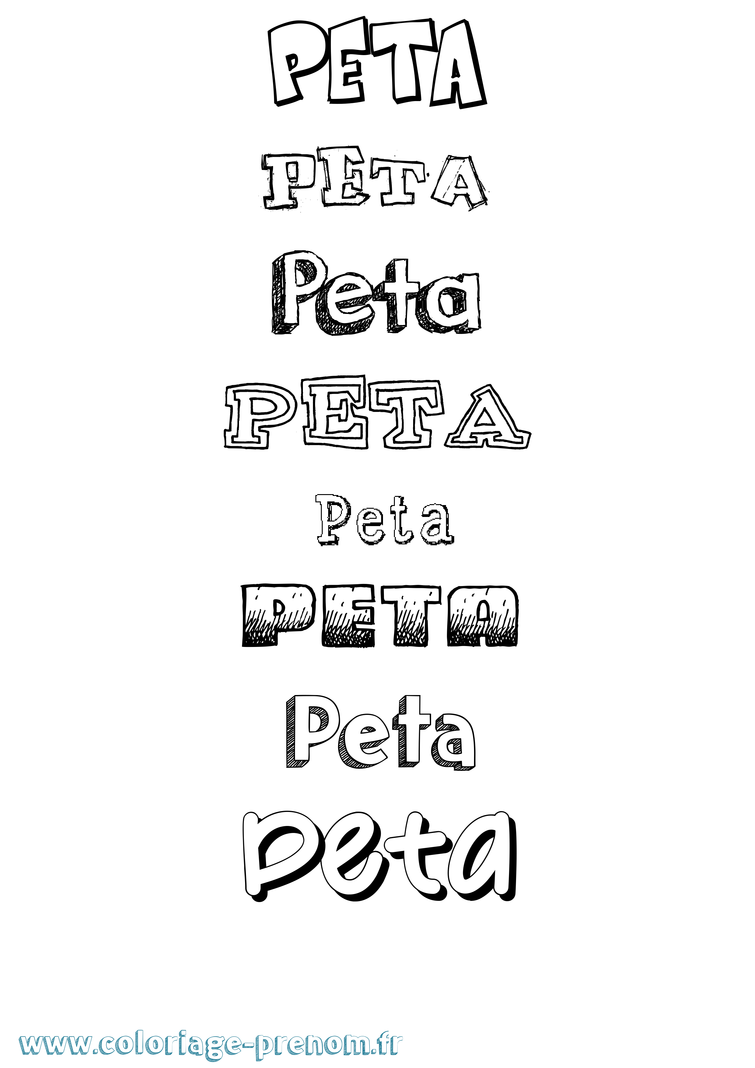 Coloriage Peta Dessiné Coloriage prénom Peta Dessiné
