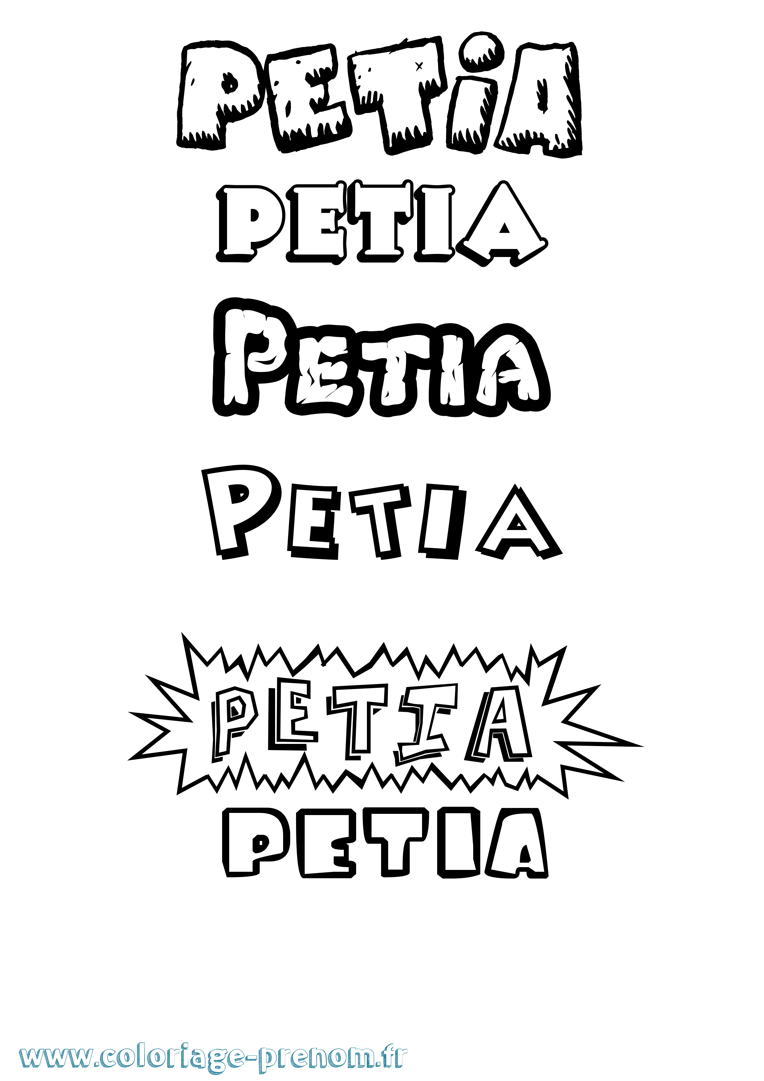 Coloriage Petia Dessin Animé Coloriage prénom Petia Dessin Animé
